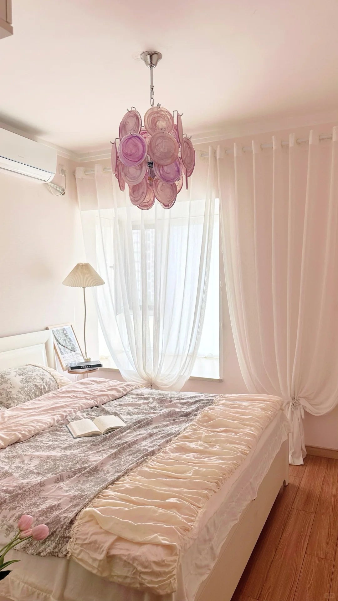 Pink Murano Disc Glass Chandelier - YIOSI