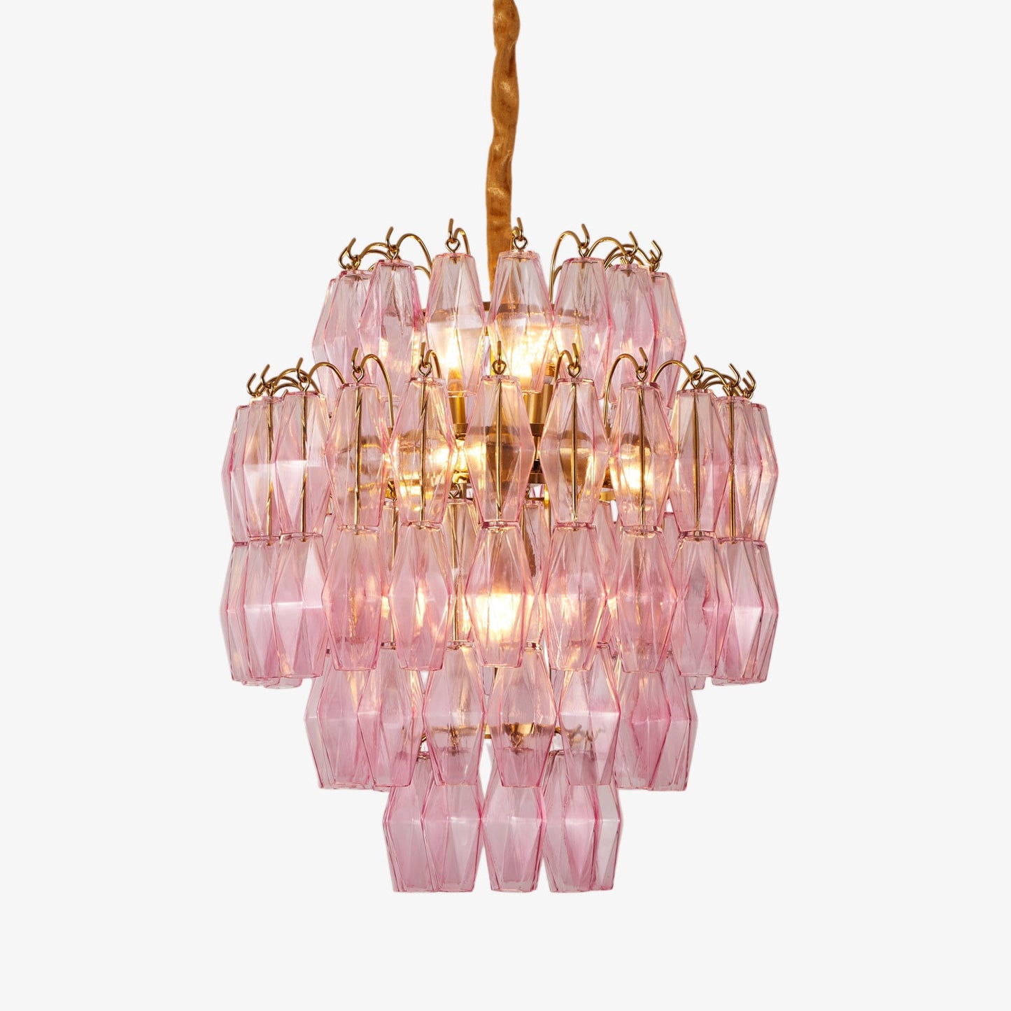 Pink Murano Glass Prism Chandelier - YIOSI