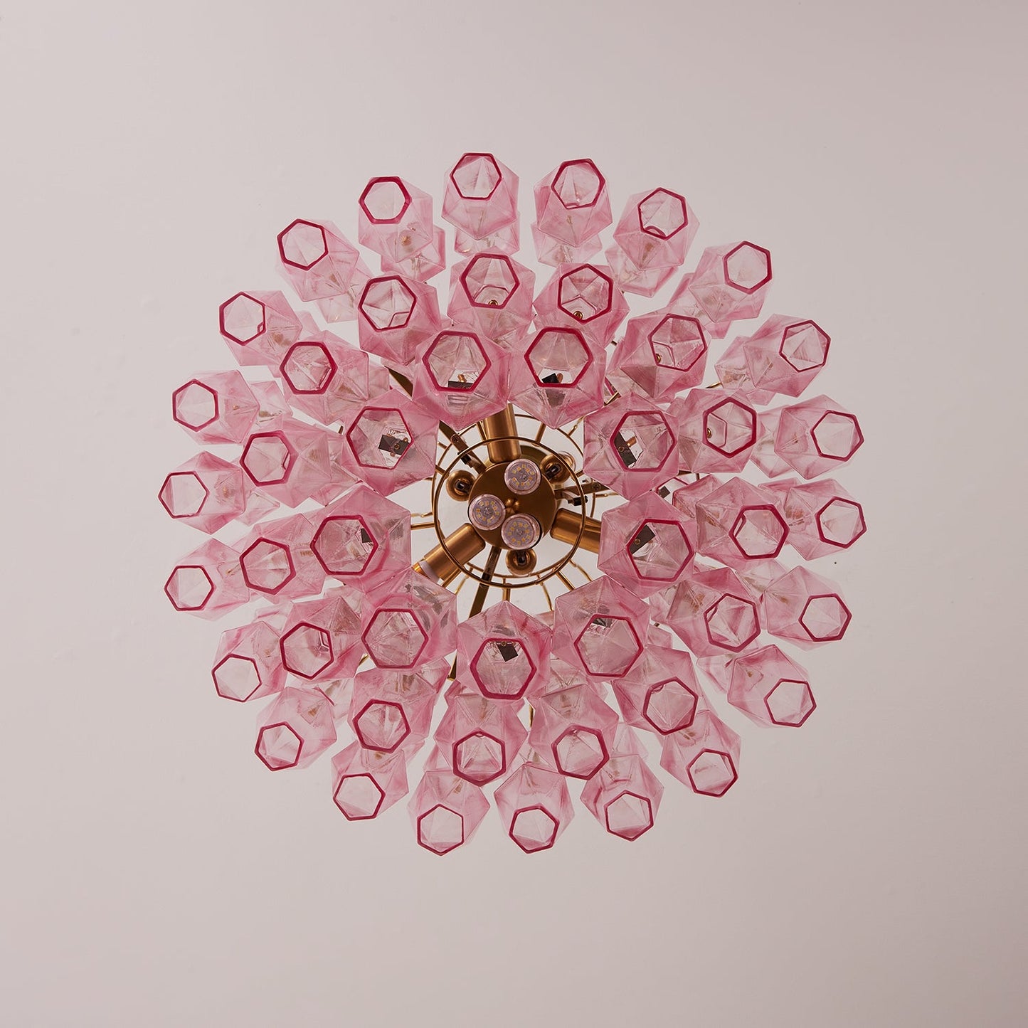 Pink Murano Glass Prism Chandelier - YIOSI