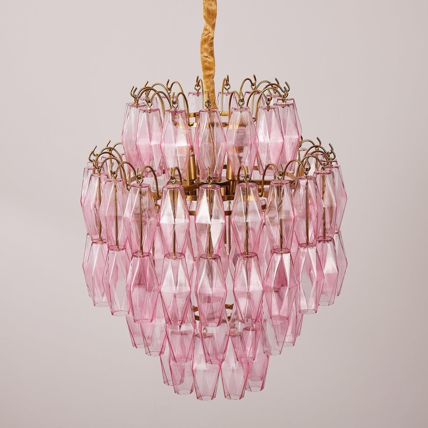 Pink Murano Glass Prism Chandelier - YIOSI