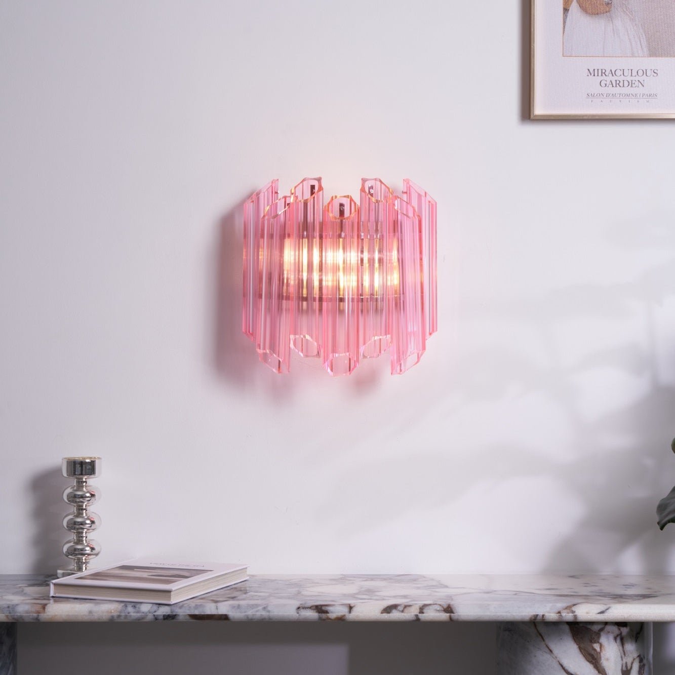 Pink Palermo Murano Wall Lamp - YIOSI