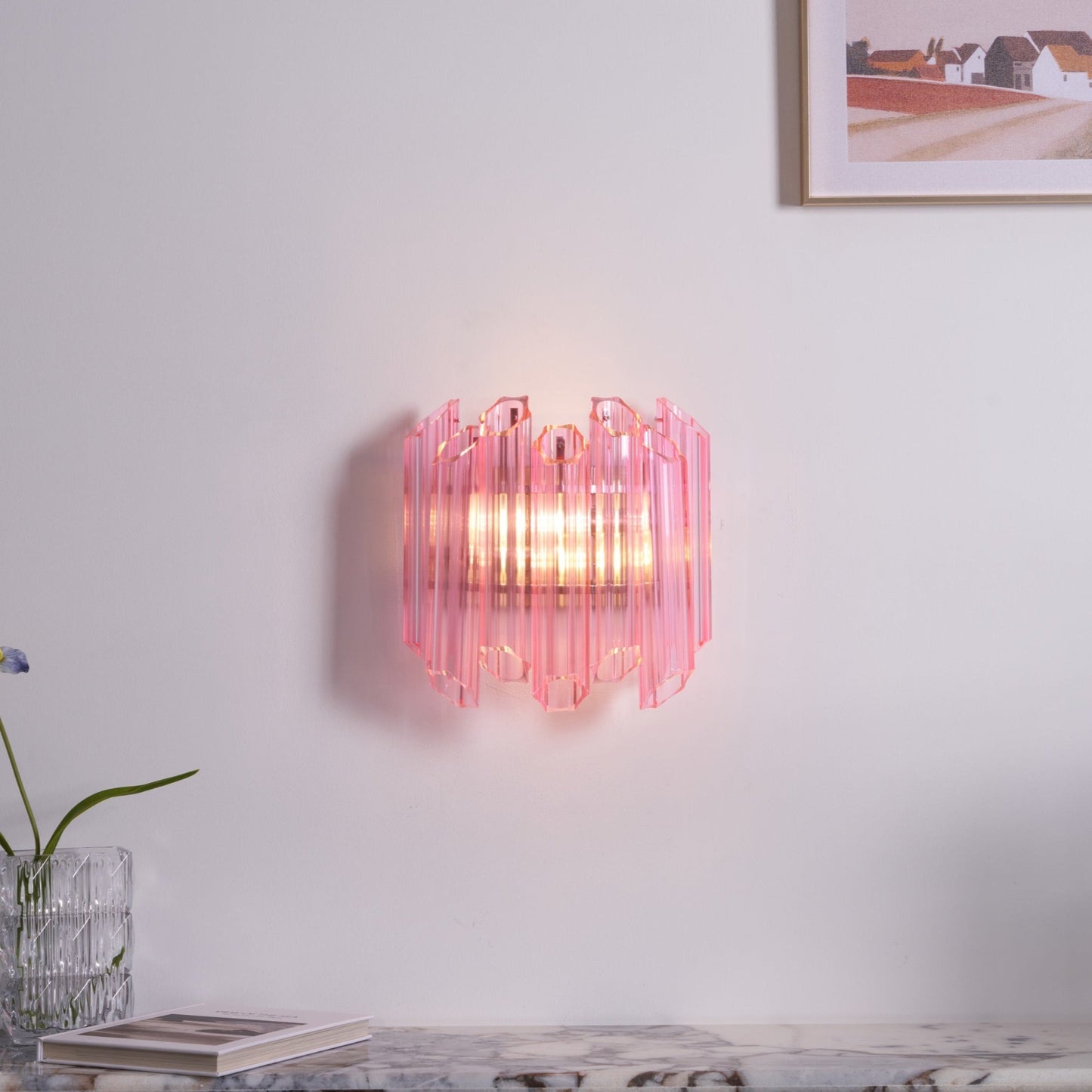 Pink Palermo Murano Wall Lamp - YIOSI