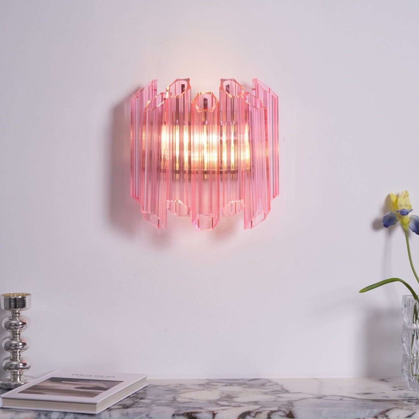Pink Palermo Murano Wall Lamp - YIOSI