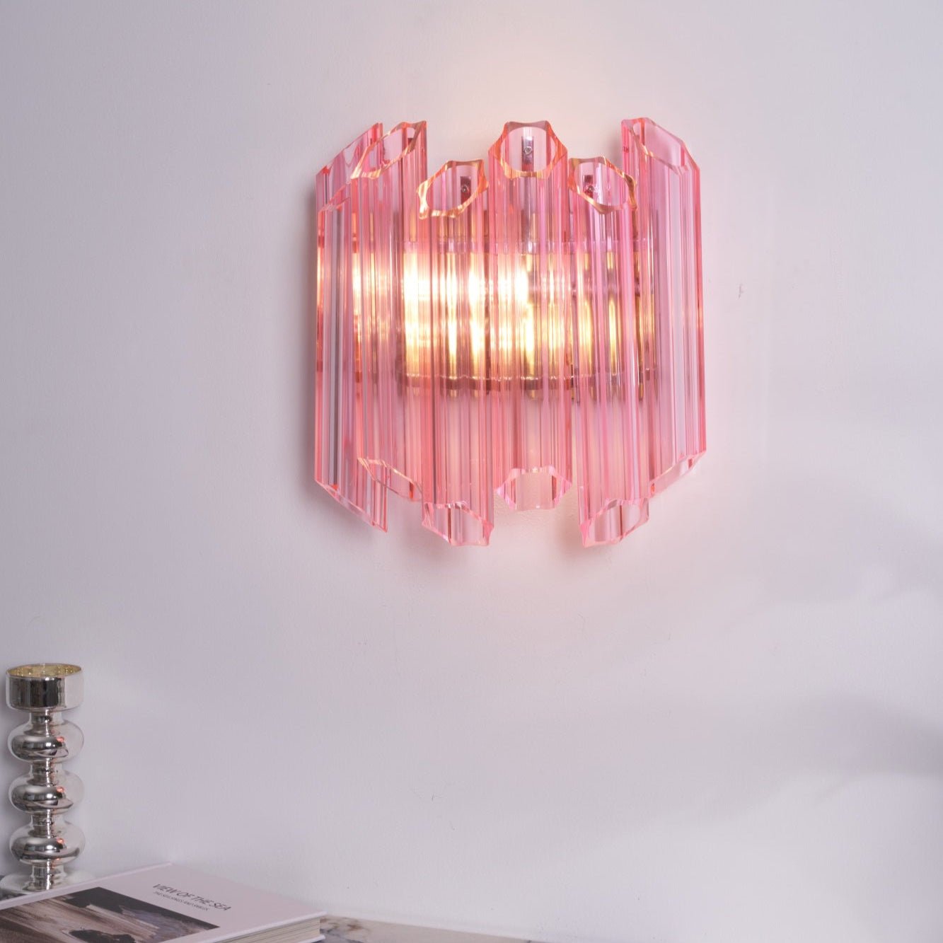 Pink Palermo Murano Wall Lamp - YIOSI