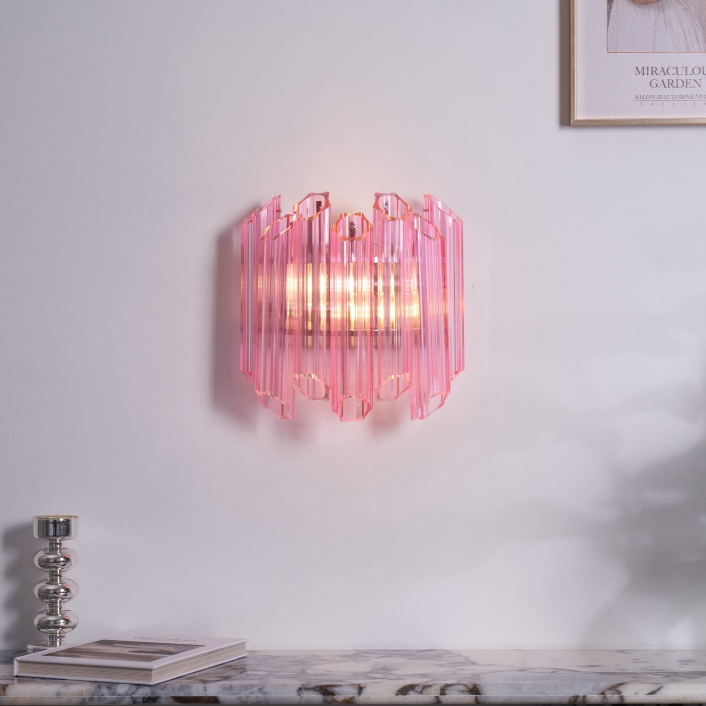 Pink Palermo Murano Wall Lamp - YIOSI