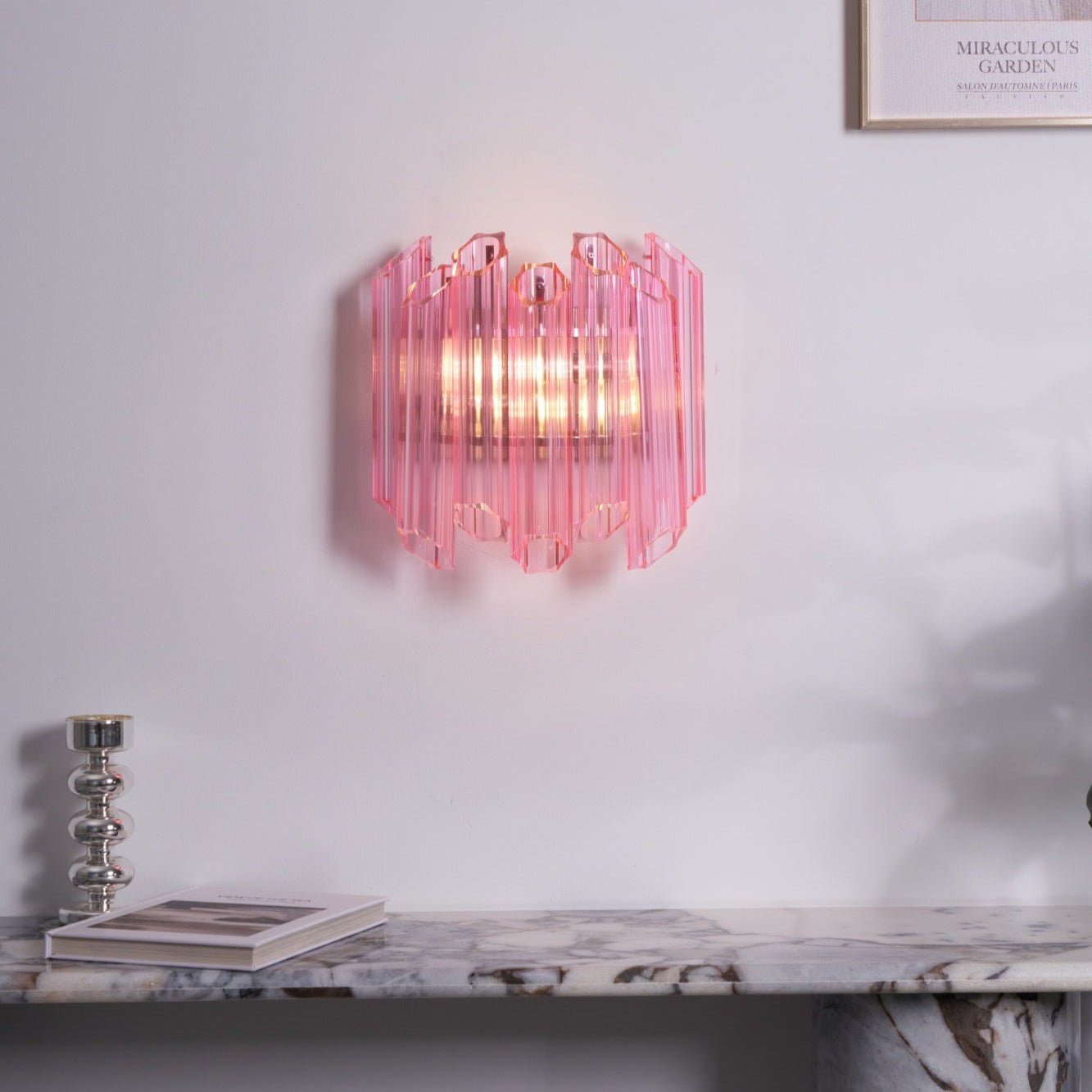 Pink Palermo Murano Wall Lamp - YIOSI