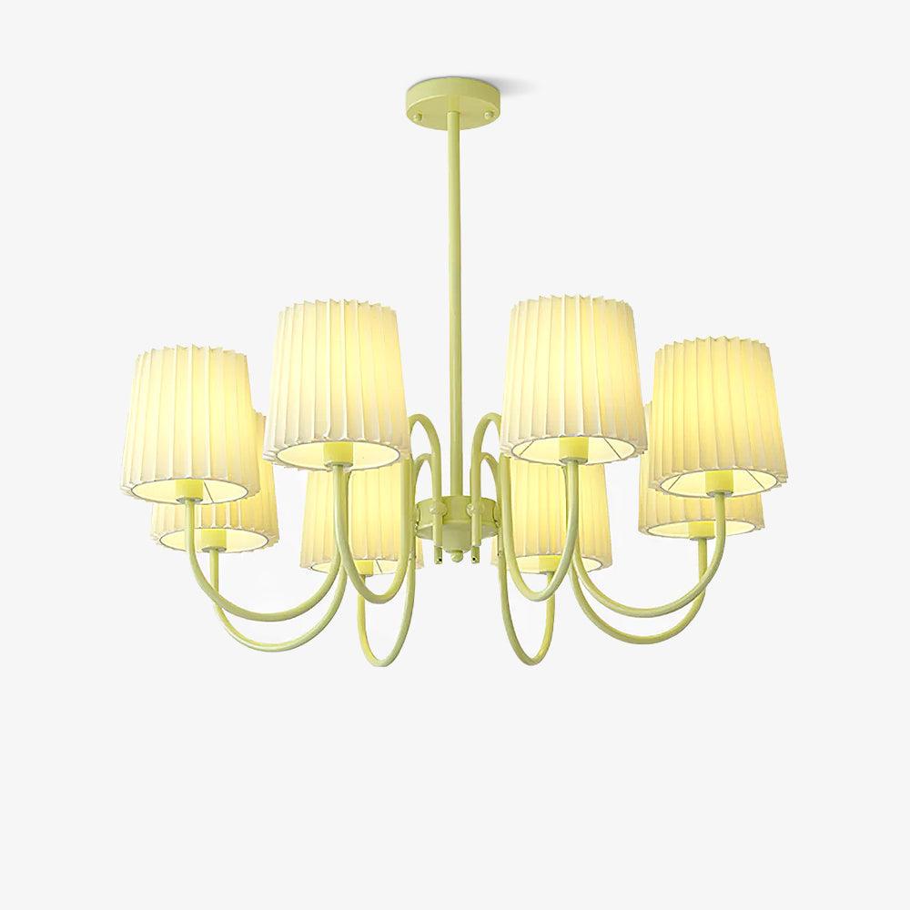 Pleated Fabric Matcha Chandelier - YIOSI