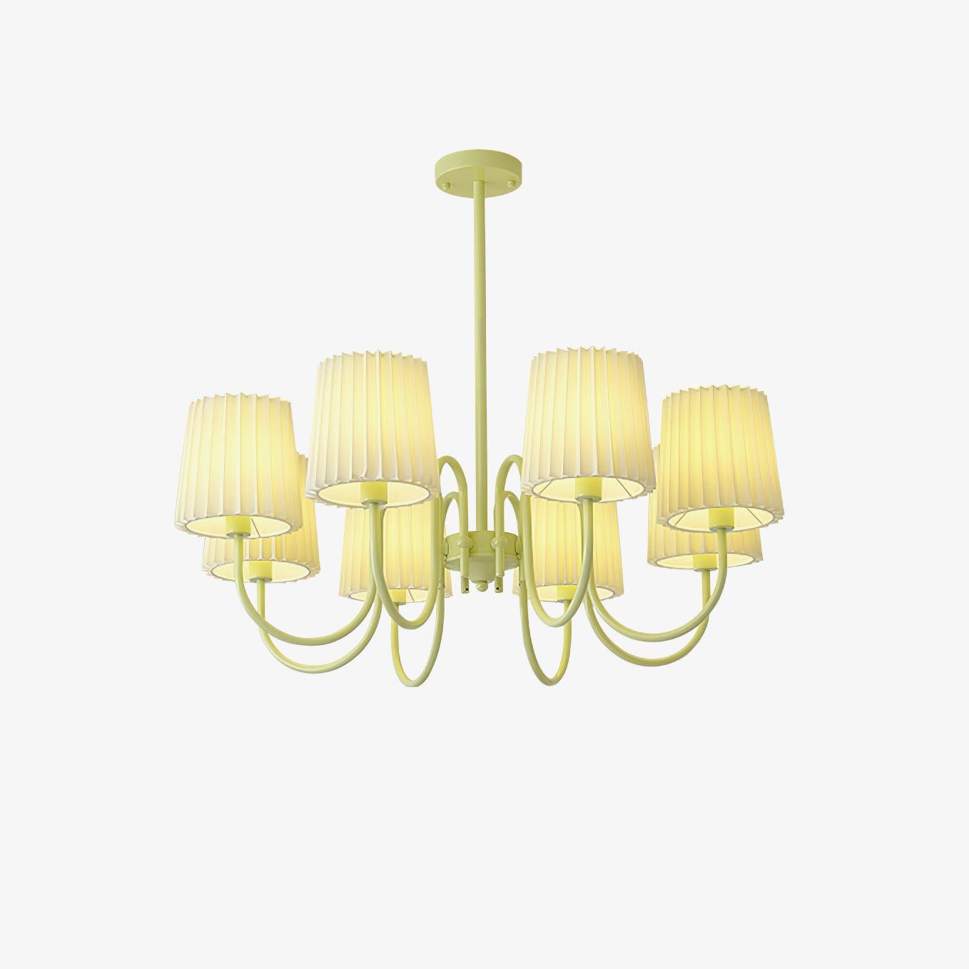 Pleated Fabric Matcha Chandelier - YIOSI