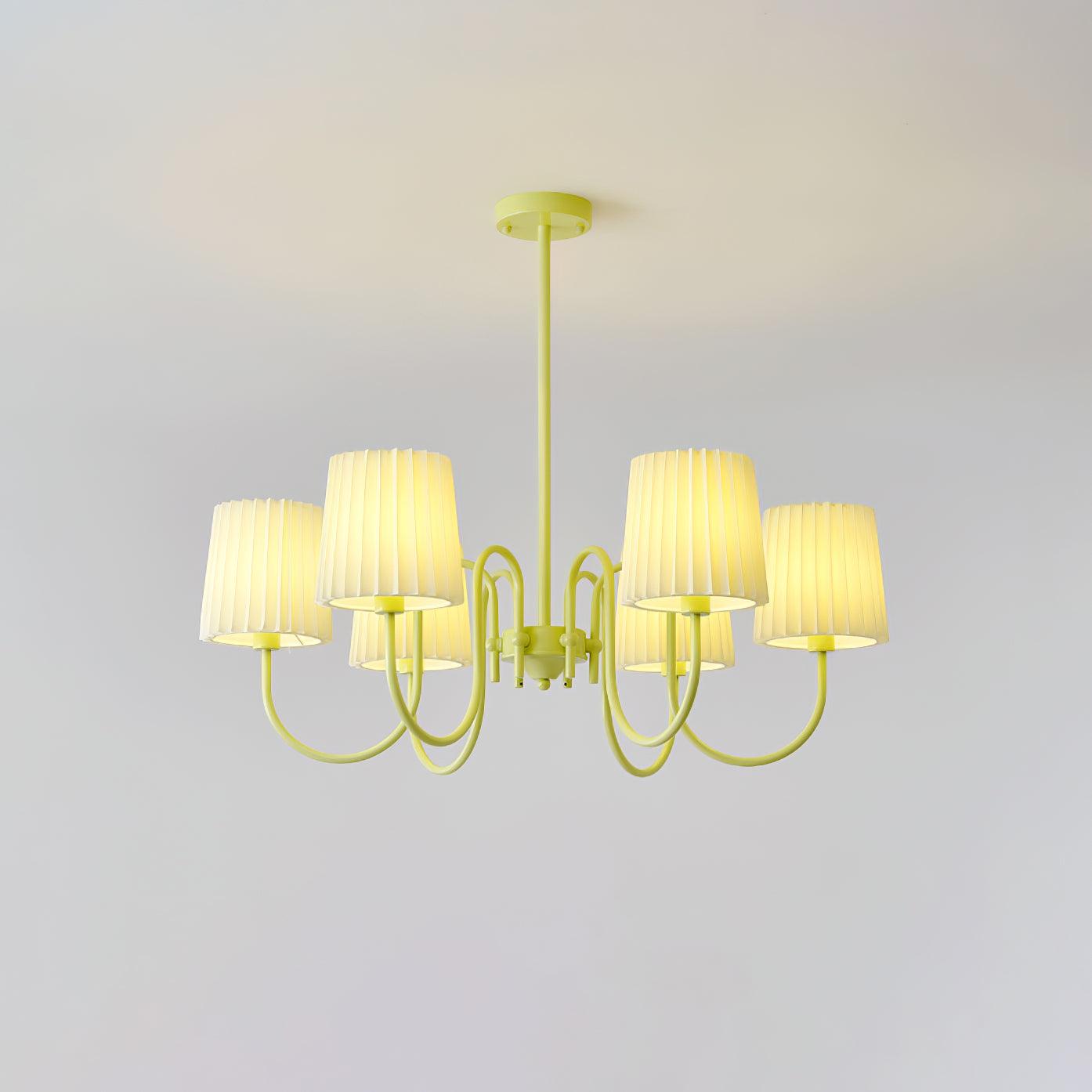 Pleated Fabric Matcha Chandelier - YIOSI