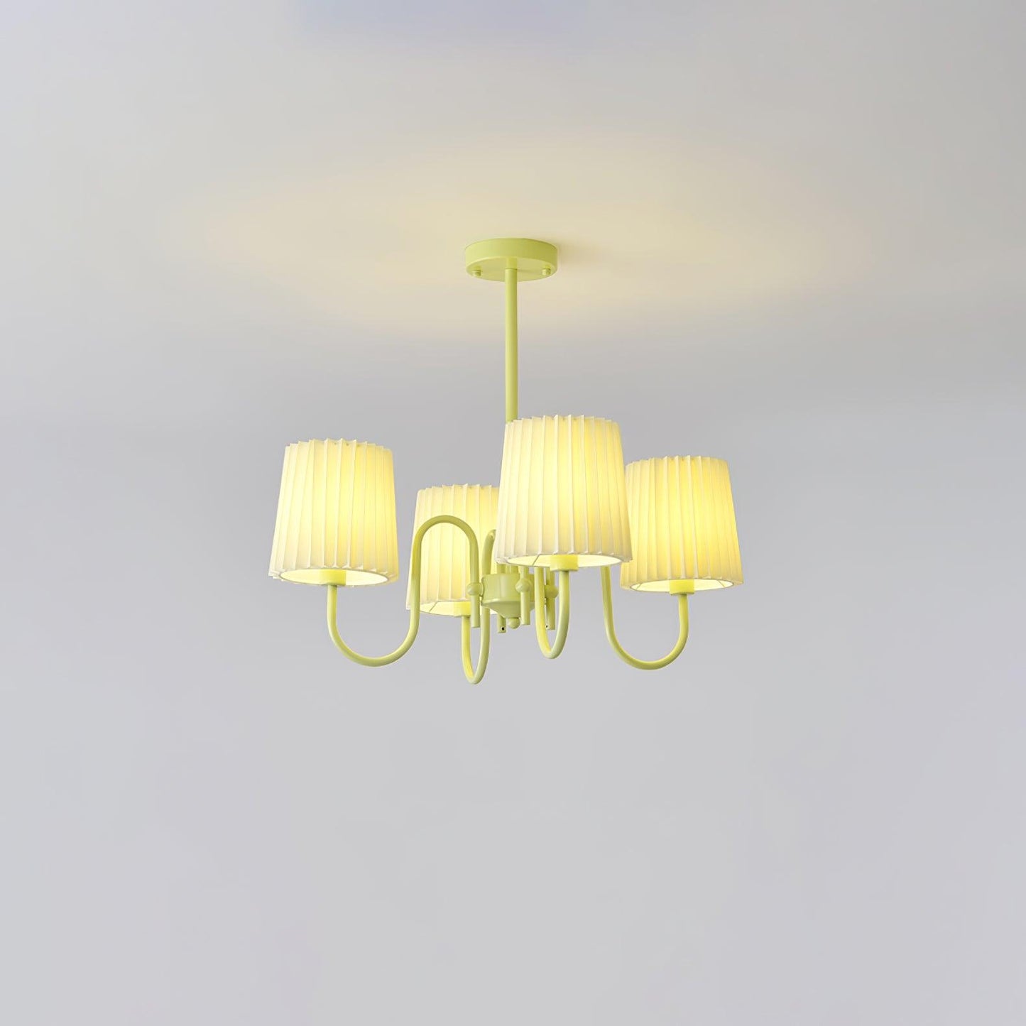 Pleated Fabric Matcha Chandelier - YIOSI