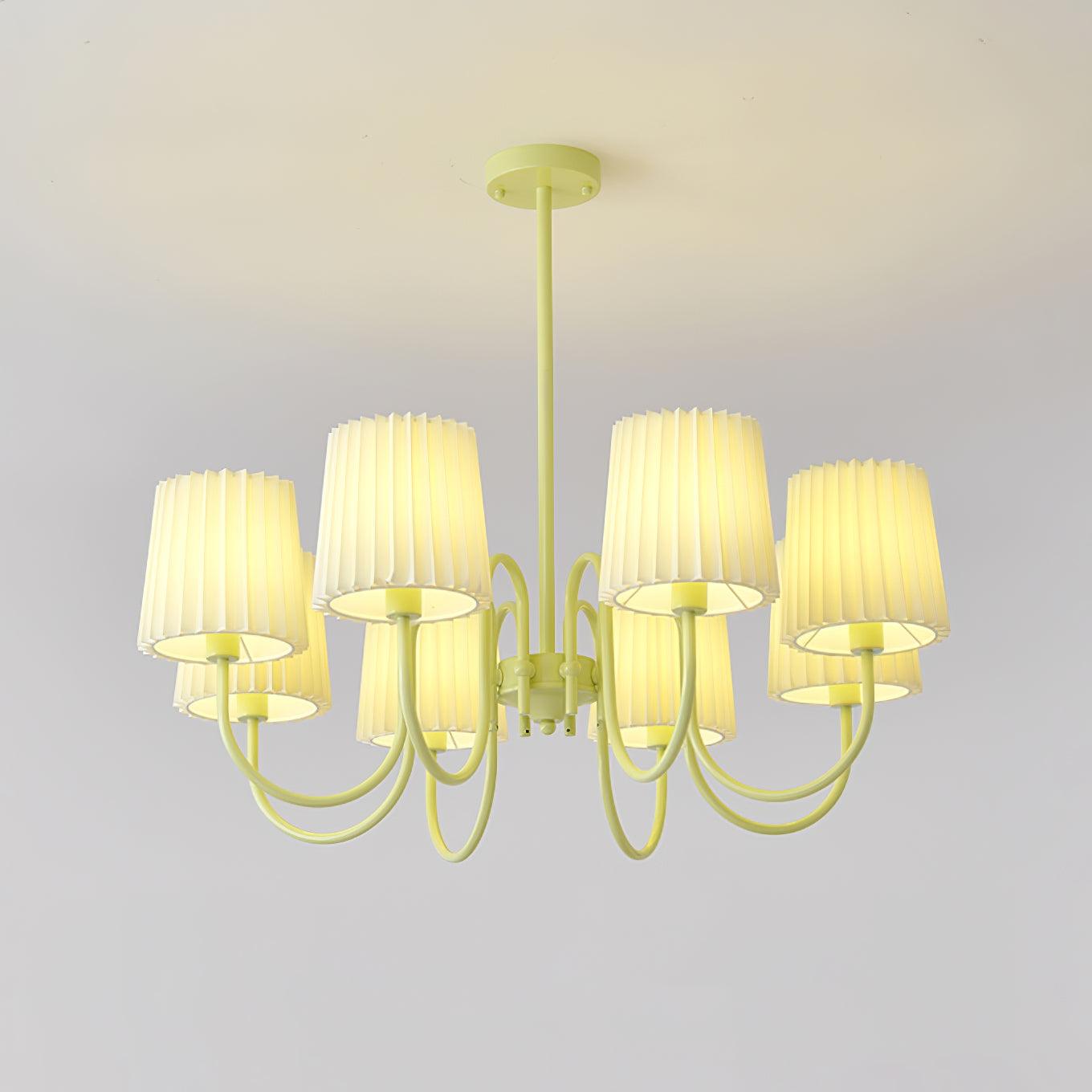 Pleated Fabric Matcha Chandelier - YIOSI