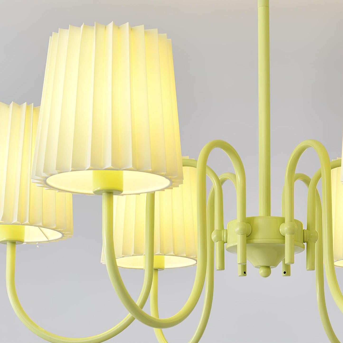Pleated Fabric Matcha Chandelier - YIOSI
