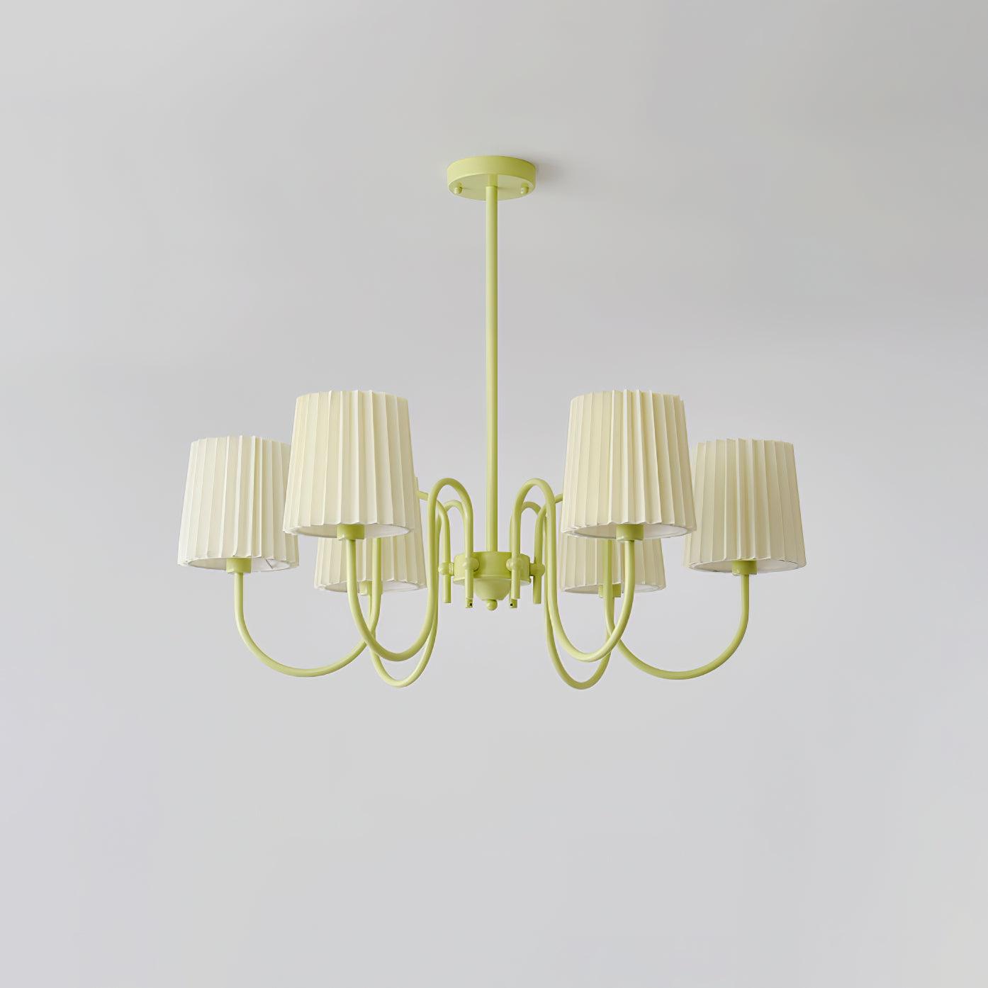 Pleated Fabric Matcha Chandelier - YIOSI
