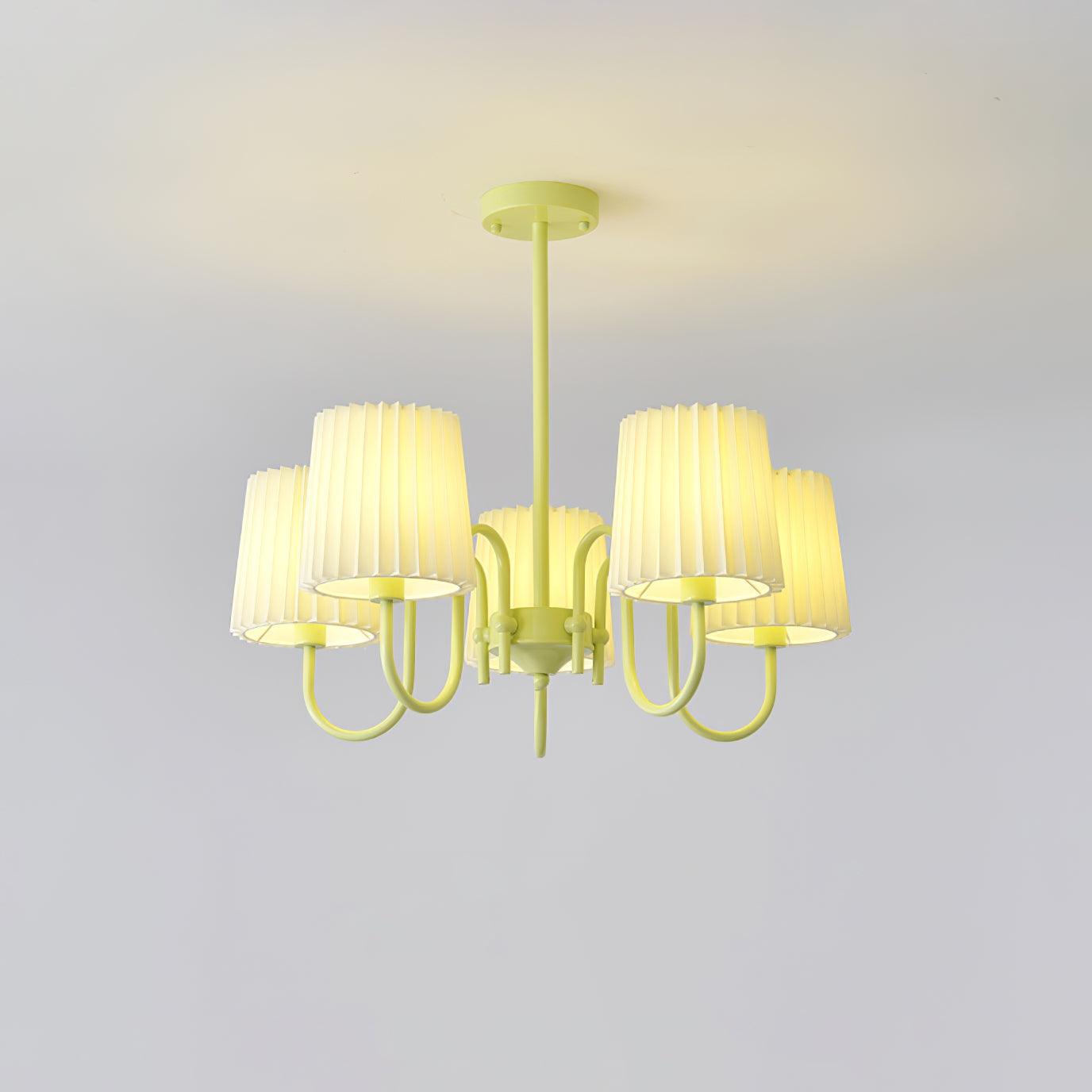 Pleated Fabric Matcha Chandelier - YIOSI