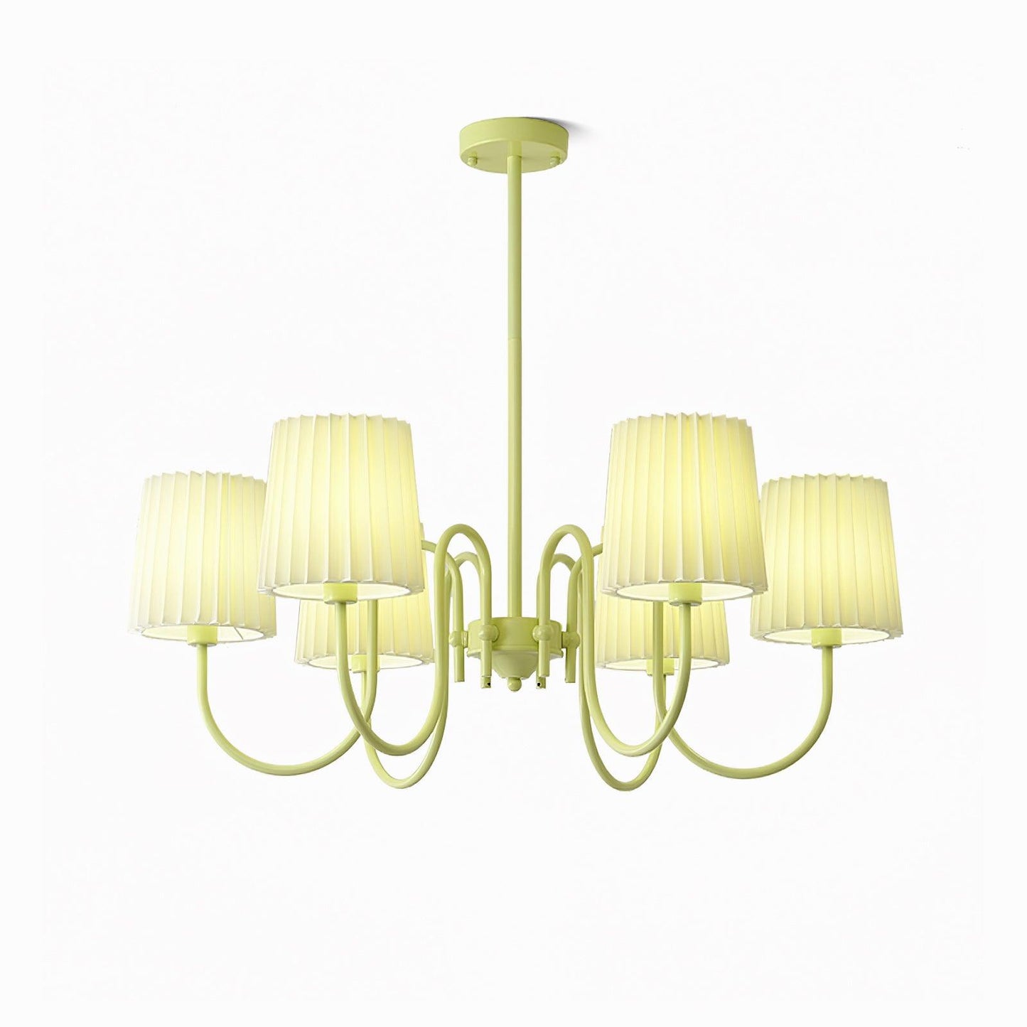 Pleated Fabric Matcha Chandelier - YIOSI