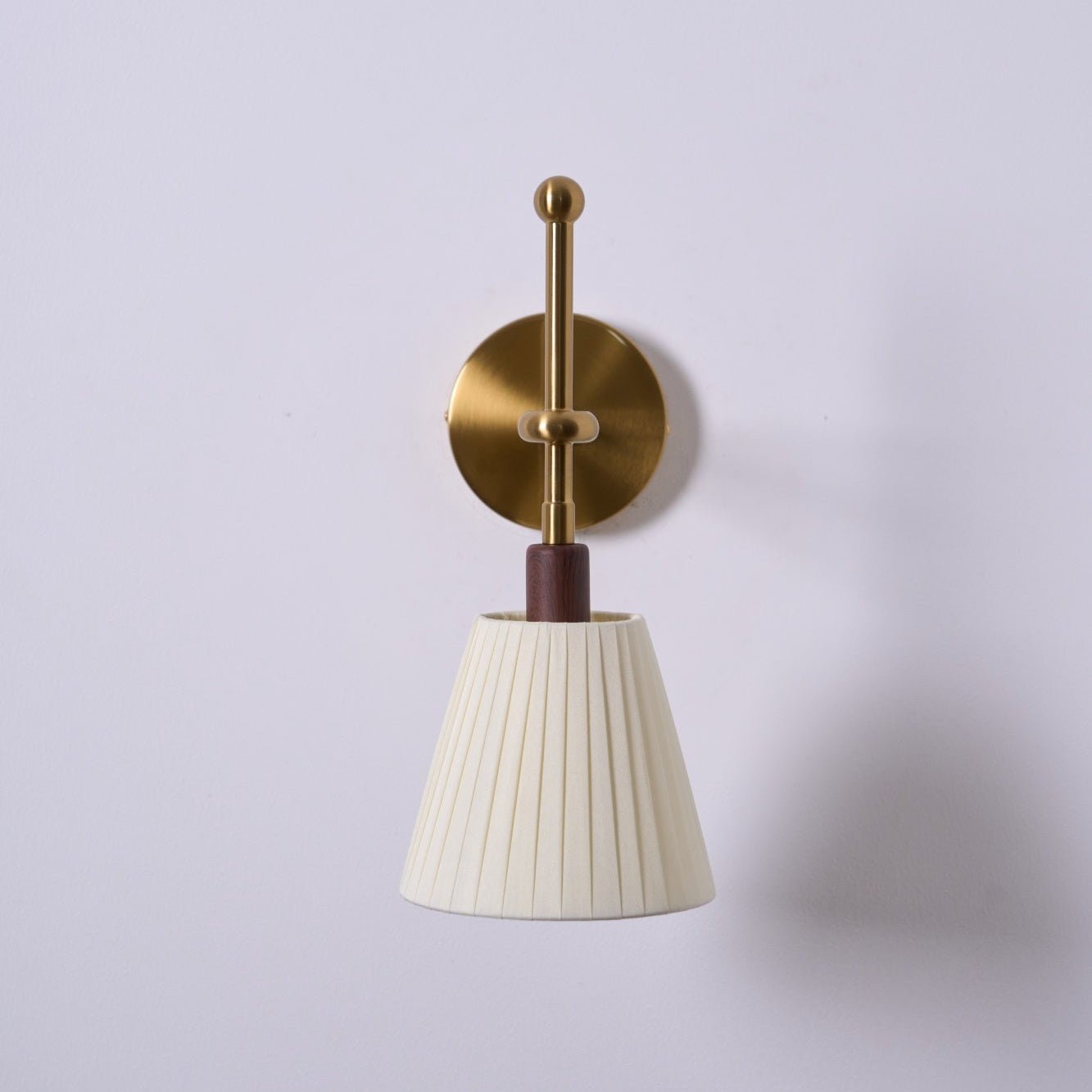 Vakkerlight Pleated Fabric Wall Lamp with Brass Arm