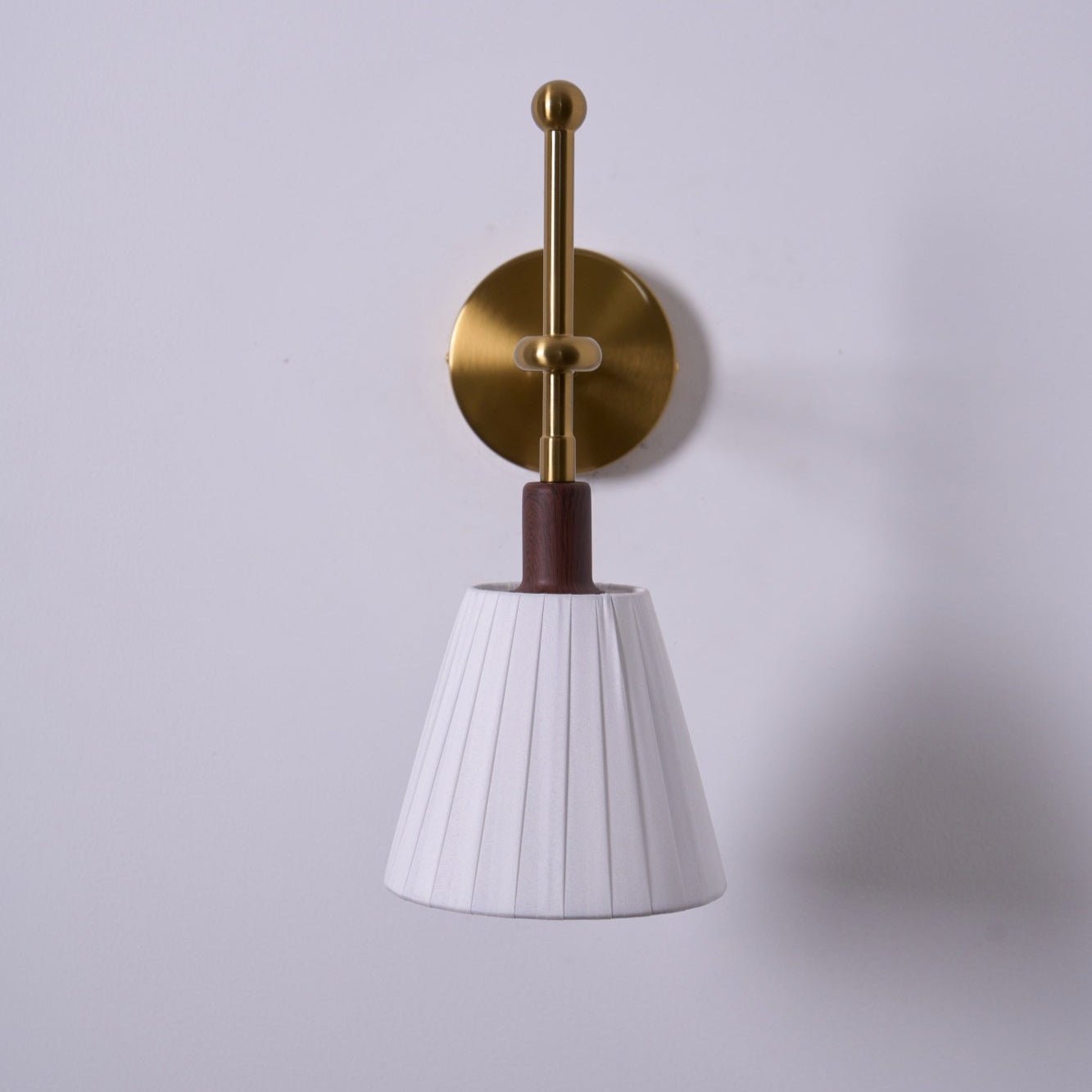 Vakkerlight Pleated Fabric Wall Lamp with Brass Arm