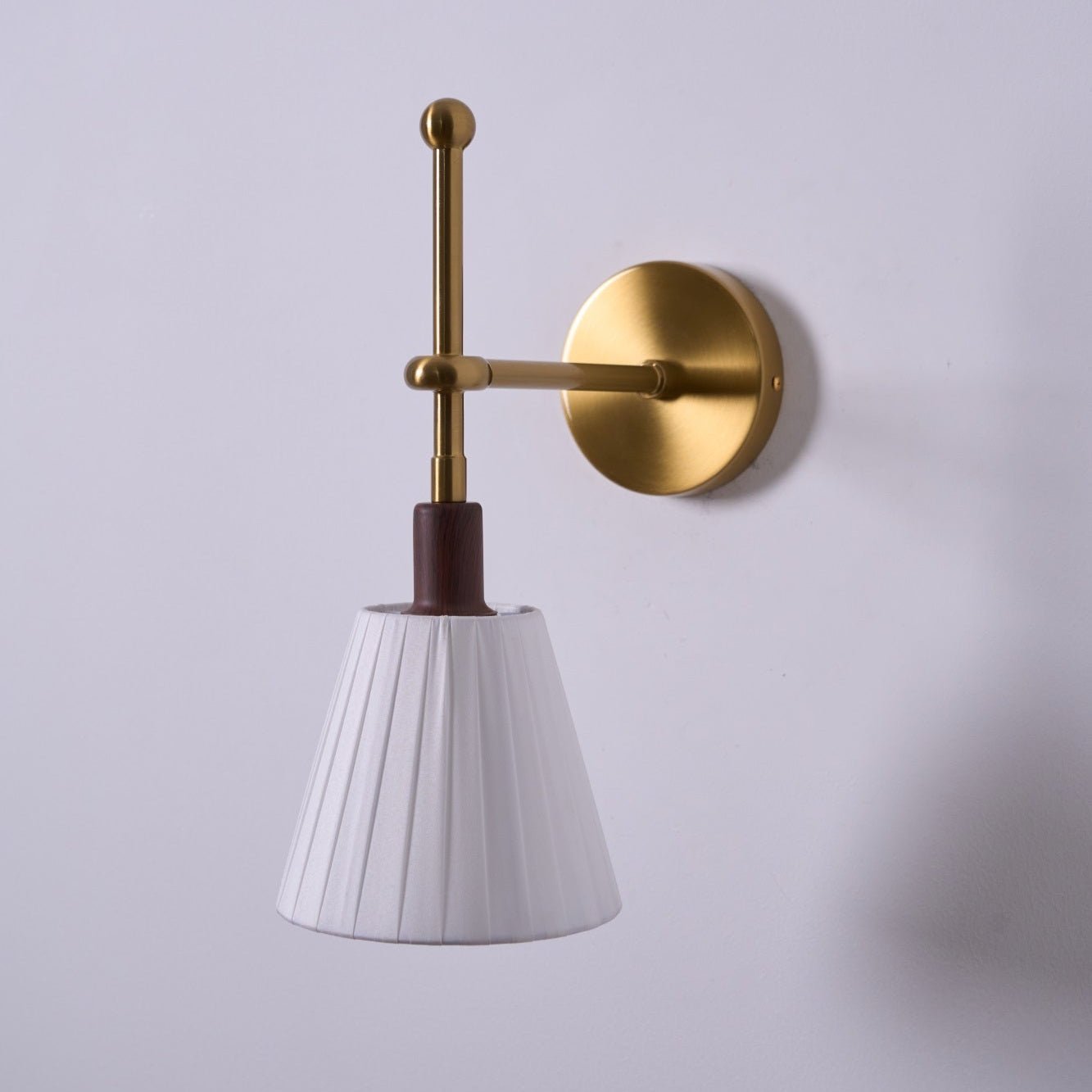 Vakkerlight Pleated Fabric Wall Lamp with Brass Arm