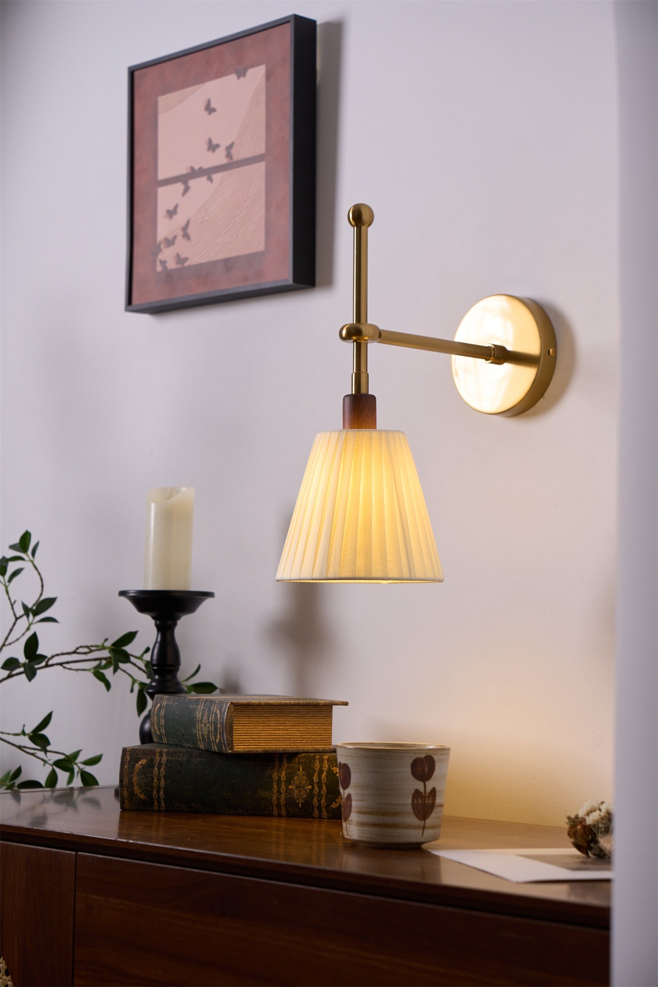 Pleated Fabric Wall Lamp - YIOSI