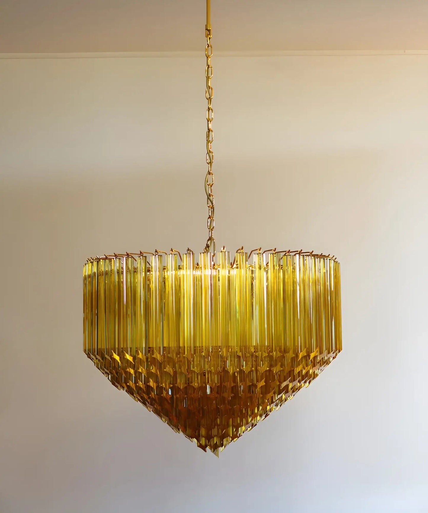 Prism Murano Amber Glass Chandelier - YIOSI