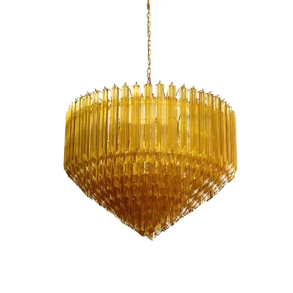 Prism Murano Amber Glass Chandelier - YIOSI