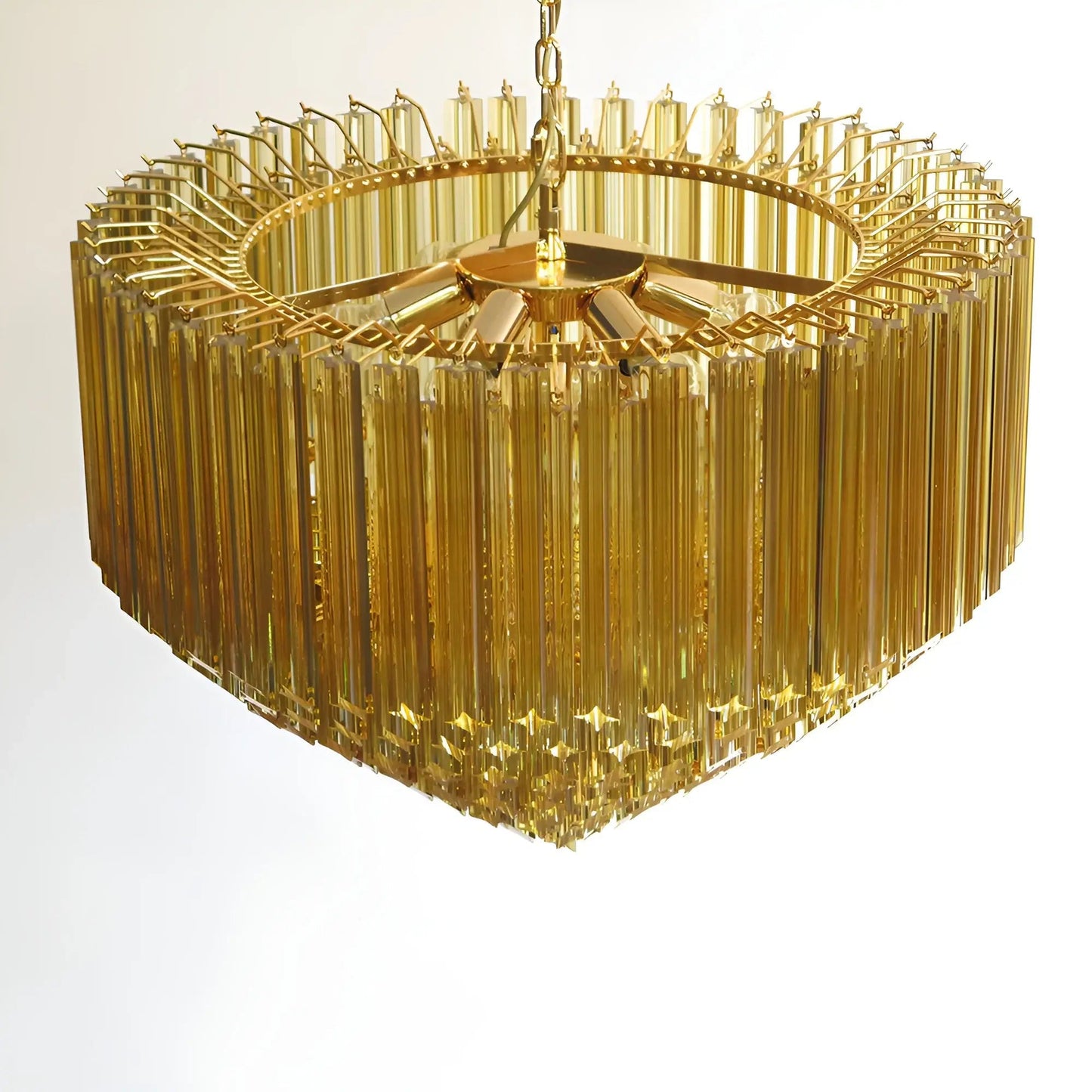 Prism Murano Amber Glass Chandelier - YIOSI