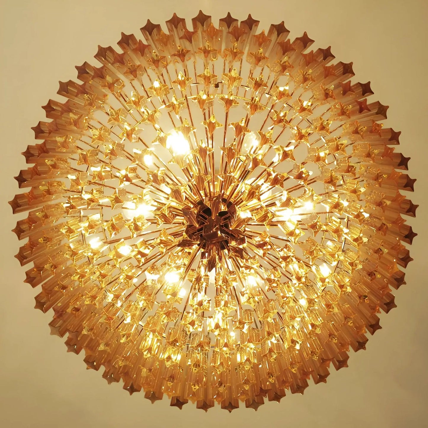 Prism Murano Amber Glass Chandelier - YIOSI