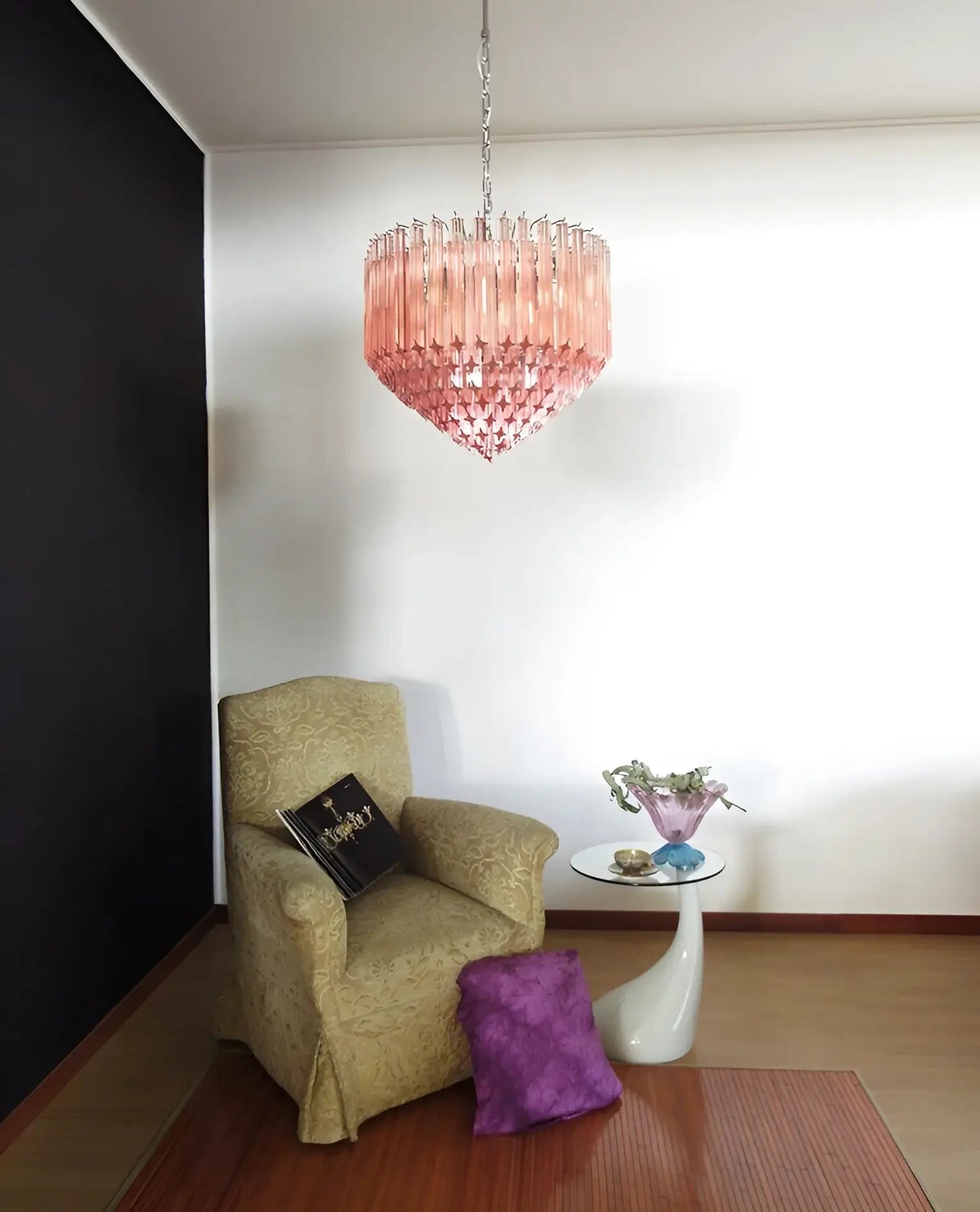Prism Murano Pink Glass Chandelier - YIOSI