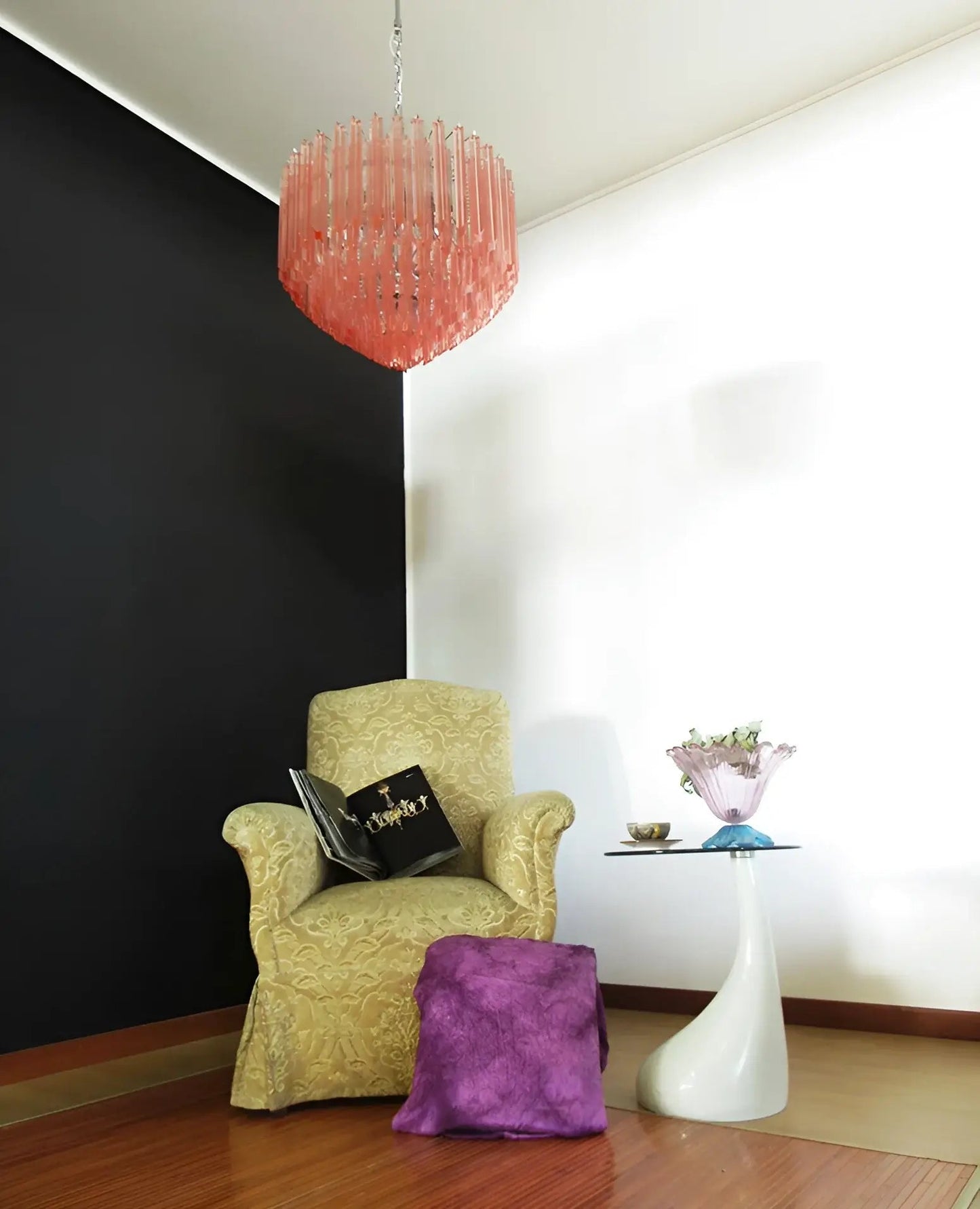 Prism Murano Pink Glass Chandelier - YIOSI