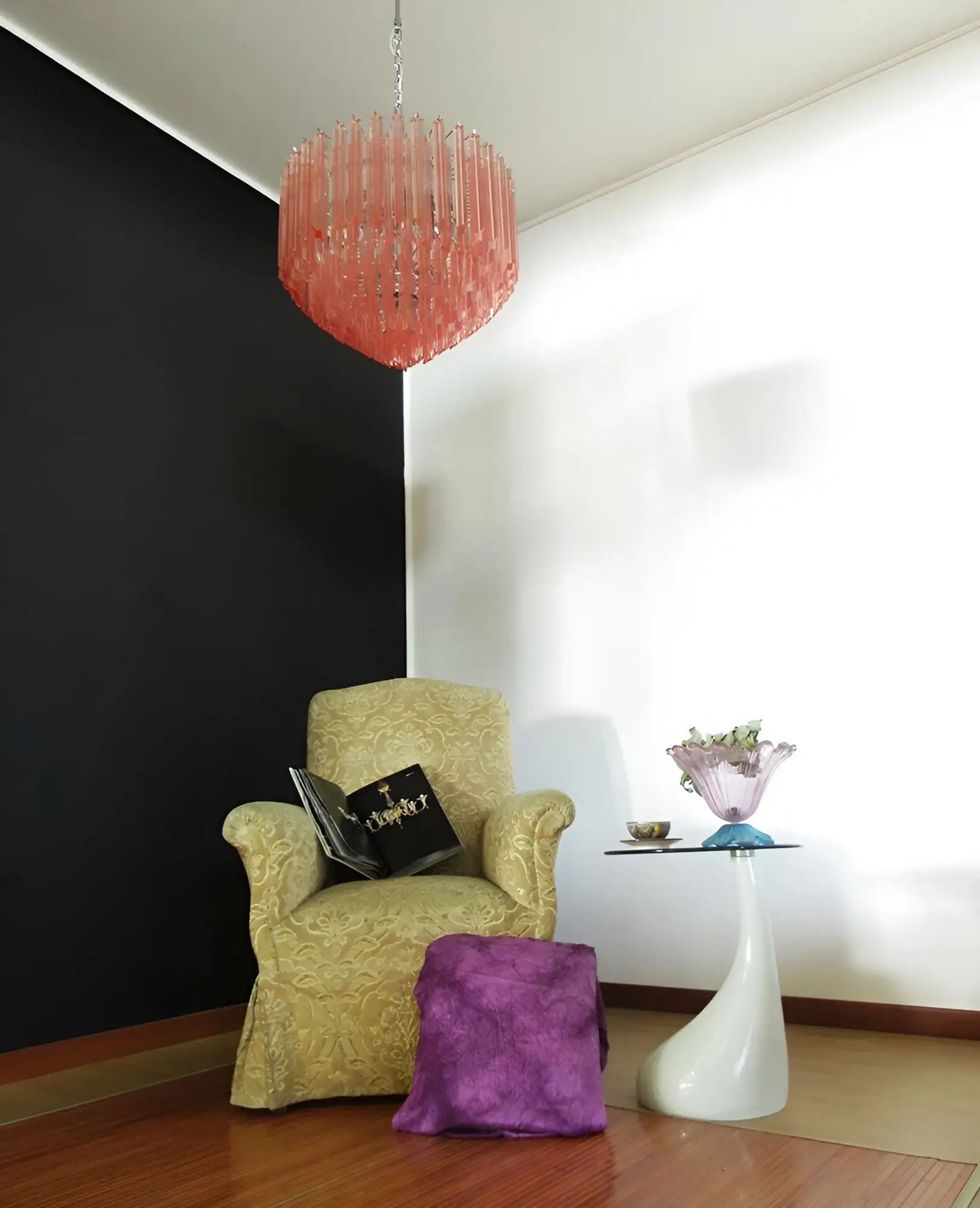 Prism Murano Pink Glass Chandelier - YIOSI