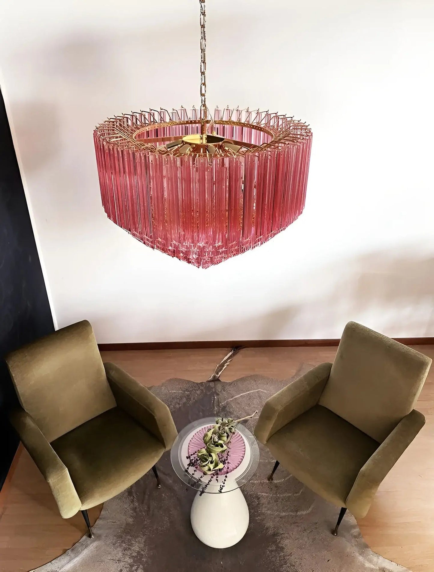 Prism Murano Pink Glass Chandelier - YIOSI