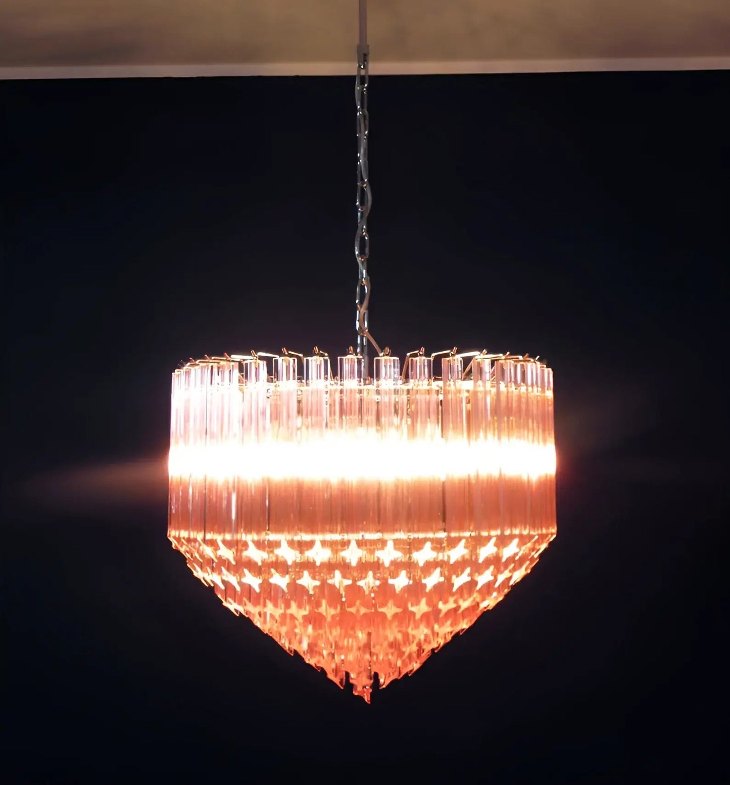 Prism Murano Pink Glass Chandelier - YIOSI