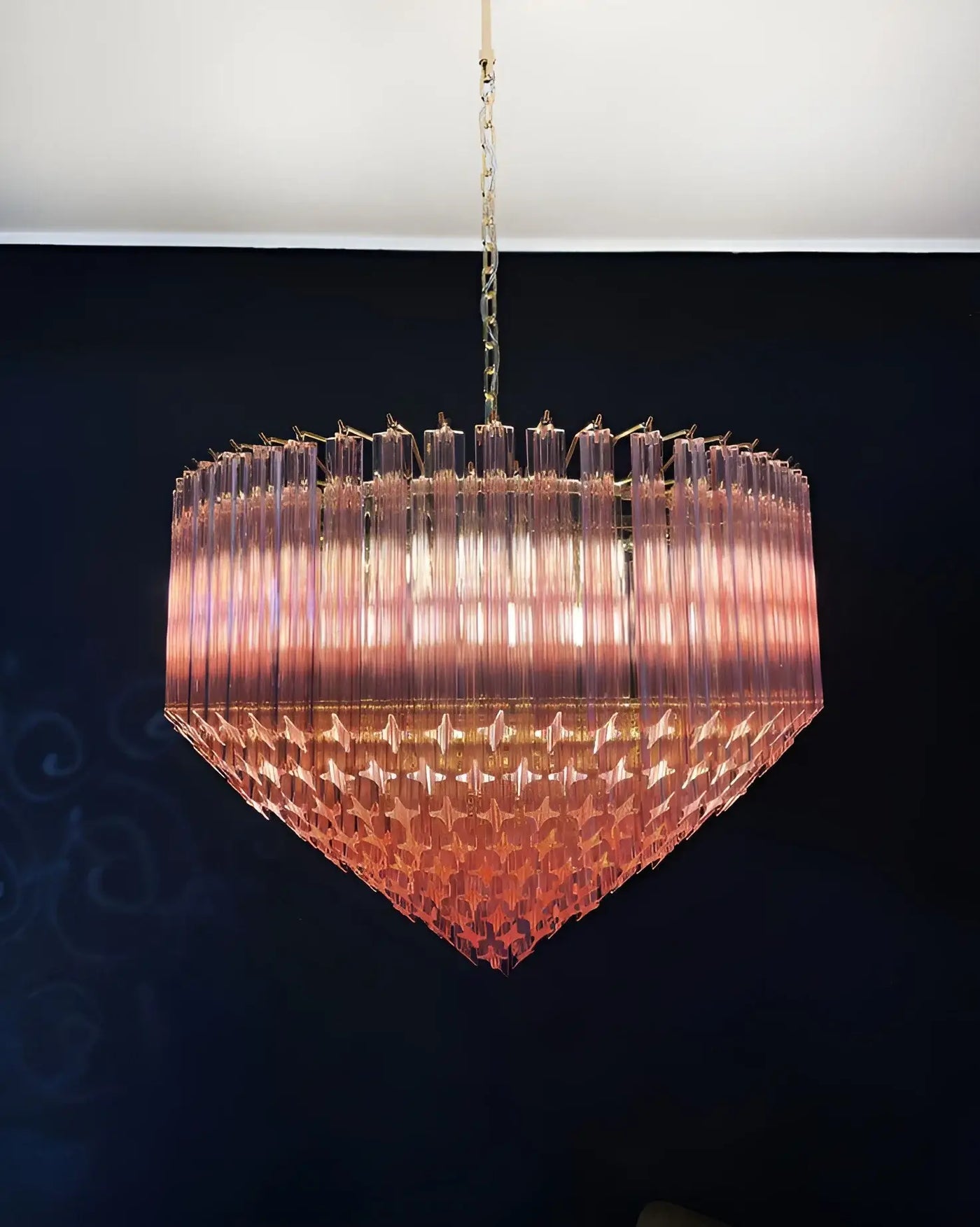 Prism Murano Pink Glass Chandelier - YIOSI
