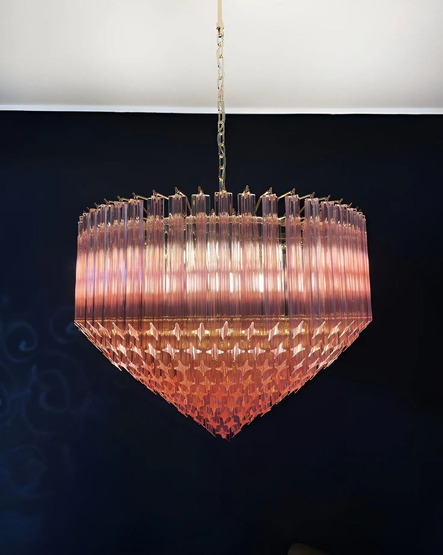 Prism Murano Pink Glass Chandelier - YIOSI