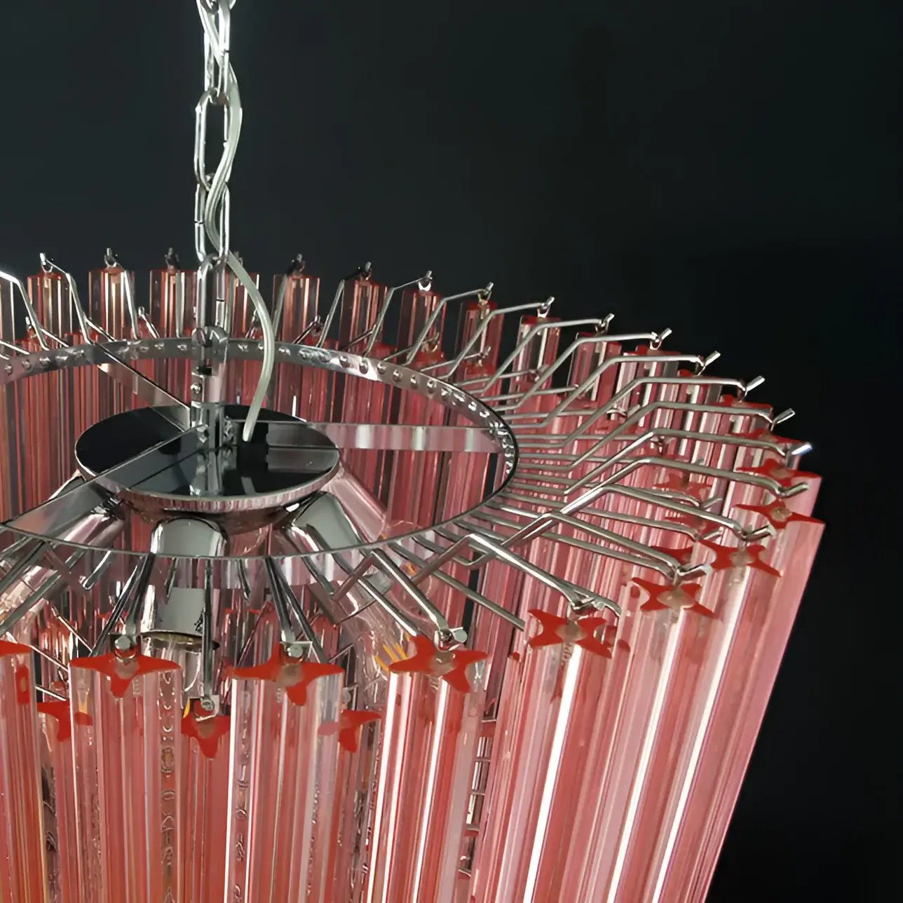 Prism Murano Pink Glass Chandelier - YIOSI