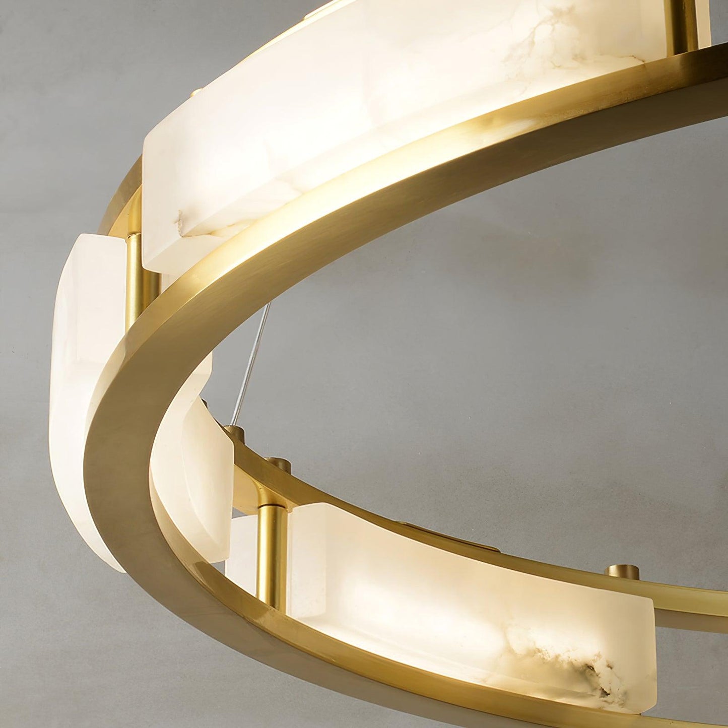 Qatar Alabaster Brass & White LED Chandelier – Luxury 39‑Inch Diameter