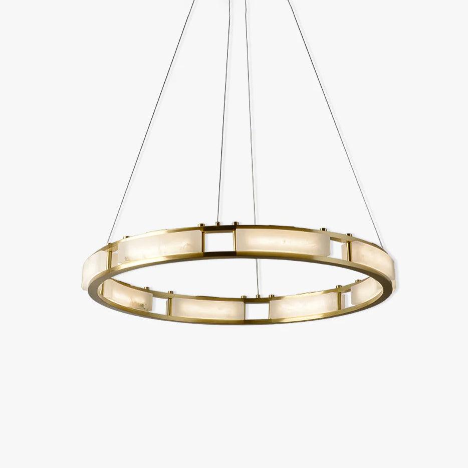 Qatar Alabaster Brass & White LED Chandelier – Luxury 39‑Inch Diameter