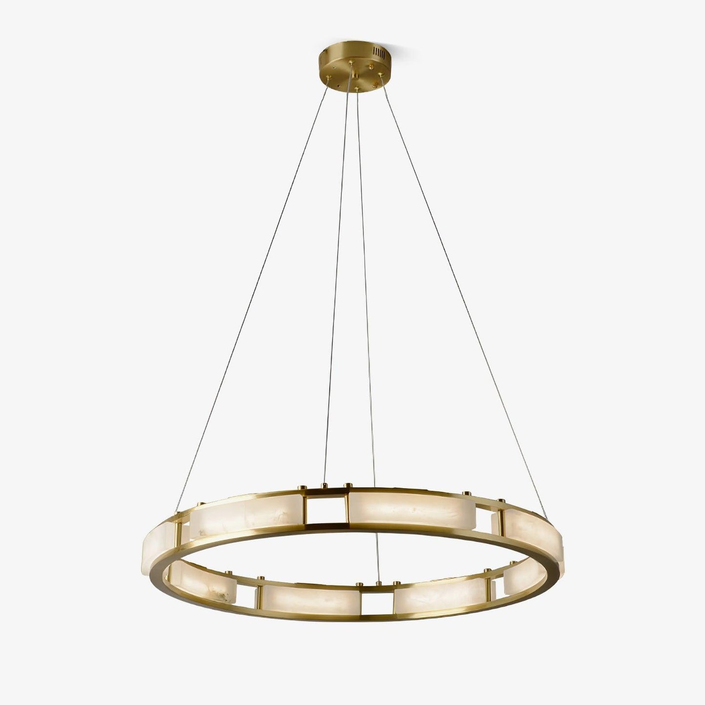Qatar Alabaster Brass & White LED Chandelier – Luxury 39‑Inch Diameter