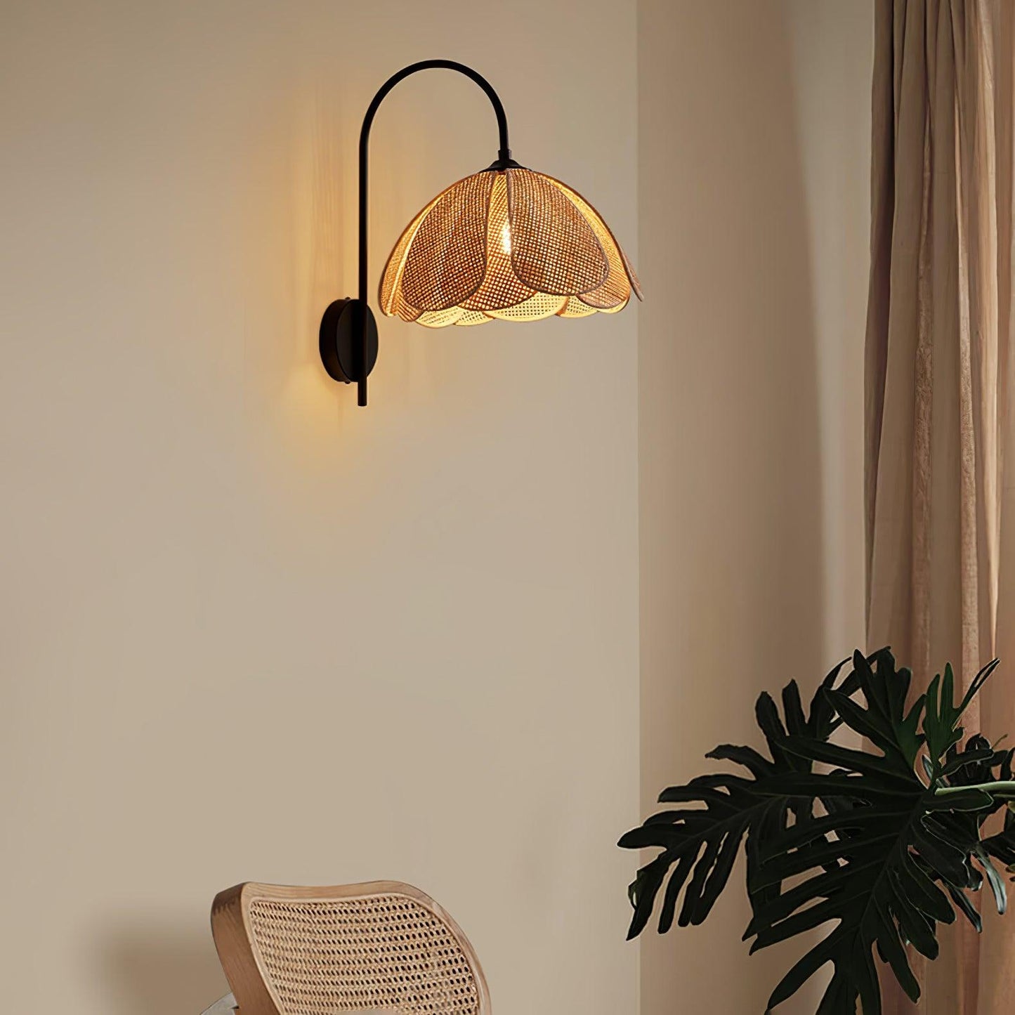 Rattan Petal Wall Lamp - YIOSI