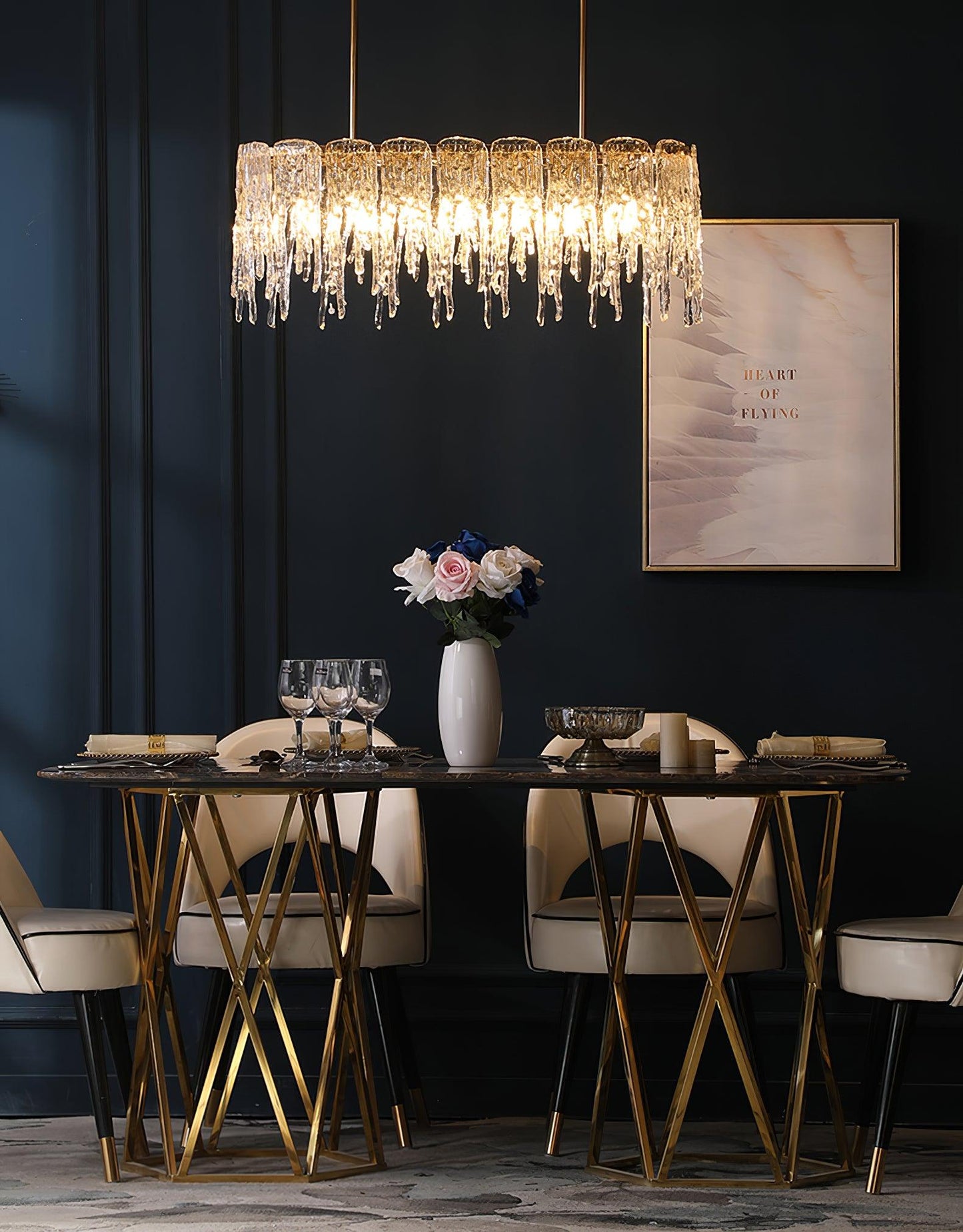 Rectangular Icicle Glass Chandelier - YIOSI