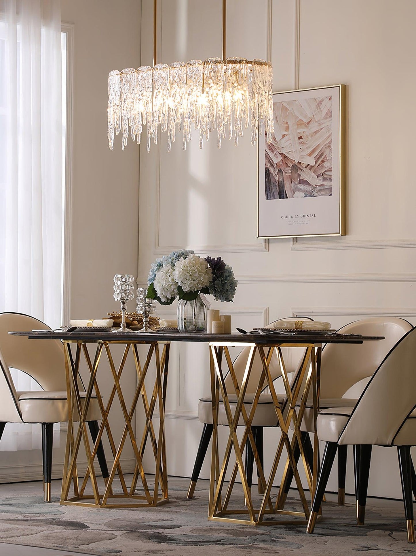 Rectangular Icicle Glass Chandelier - YIOSI