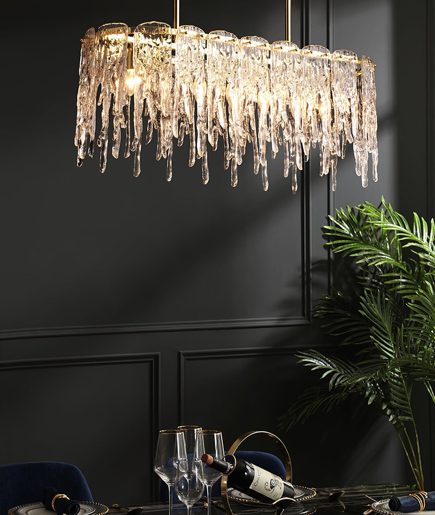 Rectangular Icicle Glass Chandelier - YIOSI