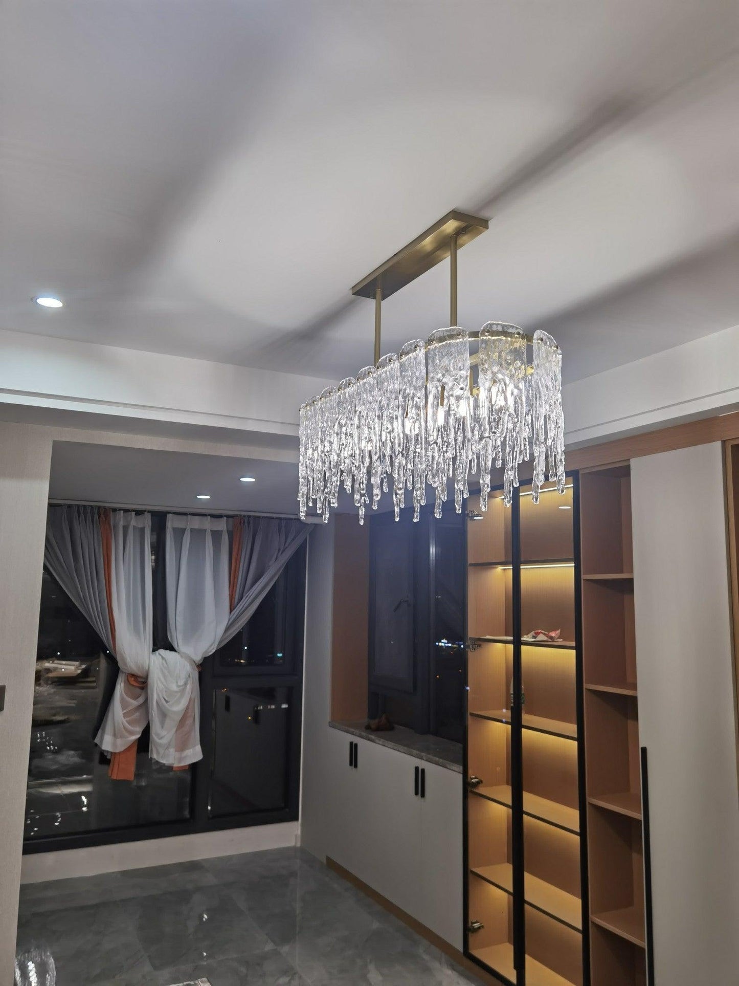 Rectangular Icicle Glass Chandelier - YIOSI