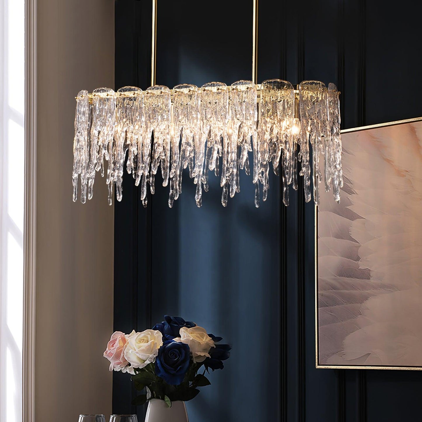 Rectangular Icicle Glass Chandelier - YIOSI