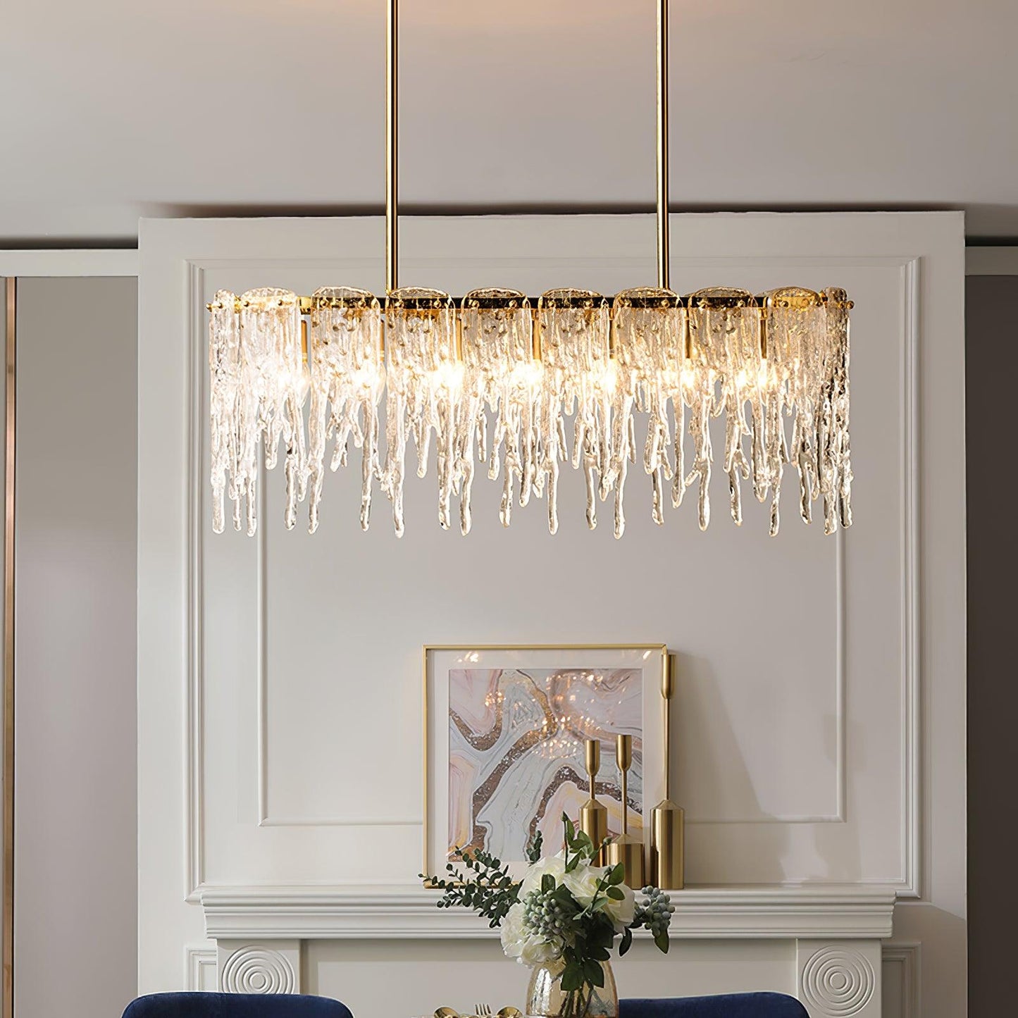 Rectangular Icicle Glass Chandelier - YIOSI