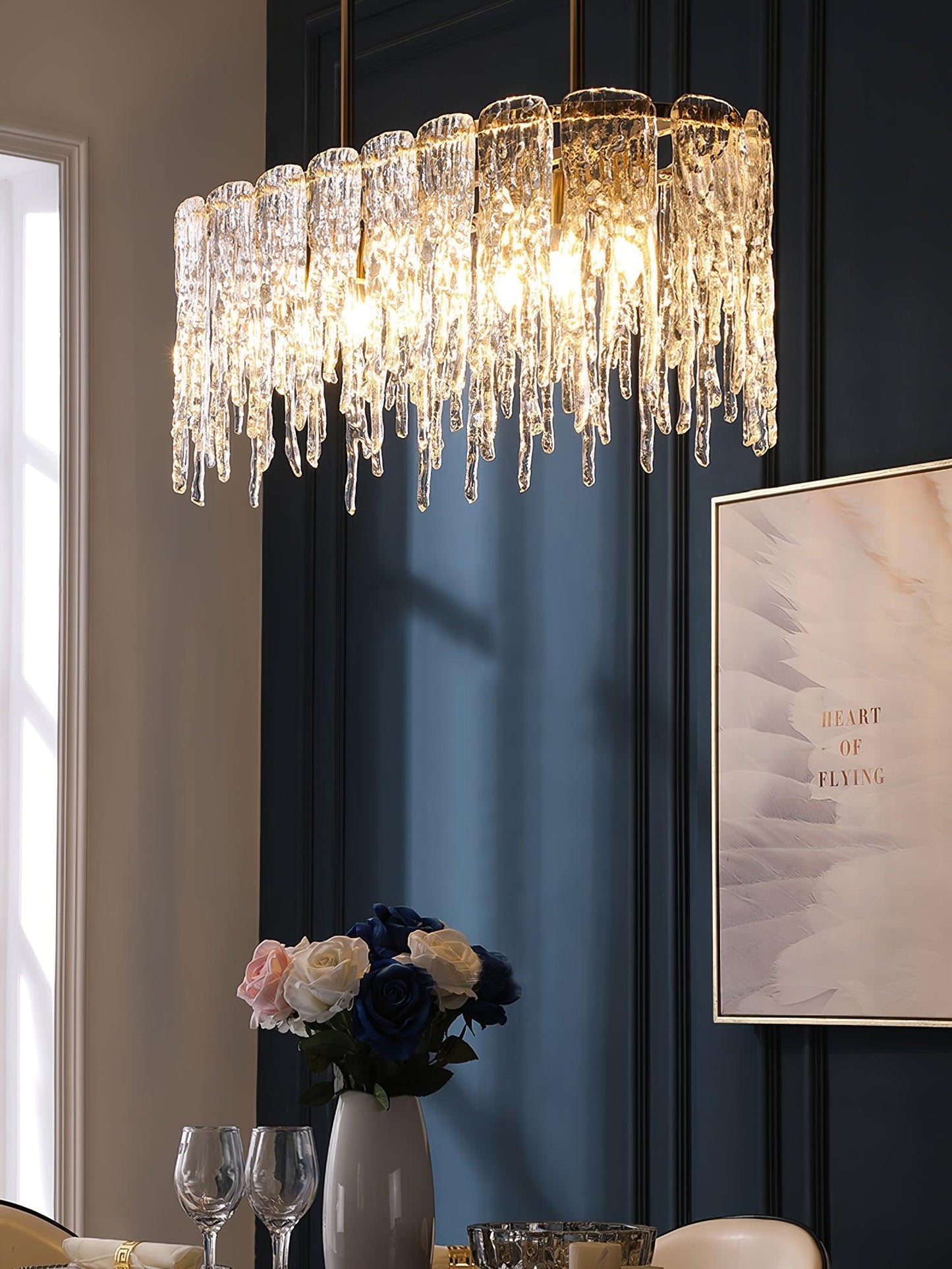 Rectangular Icicle Glass Chandelier - YIOSI