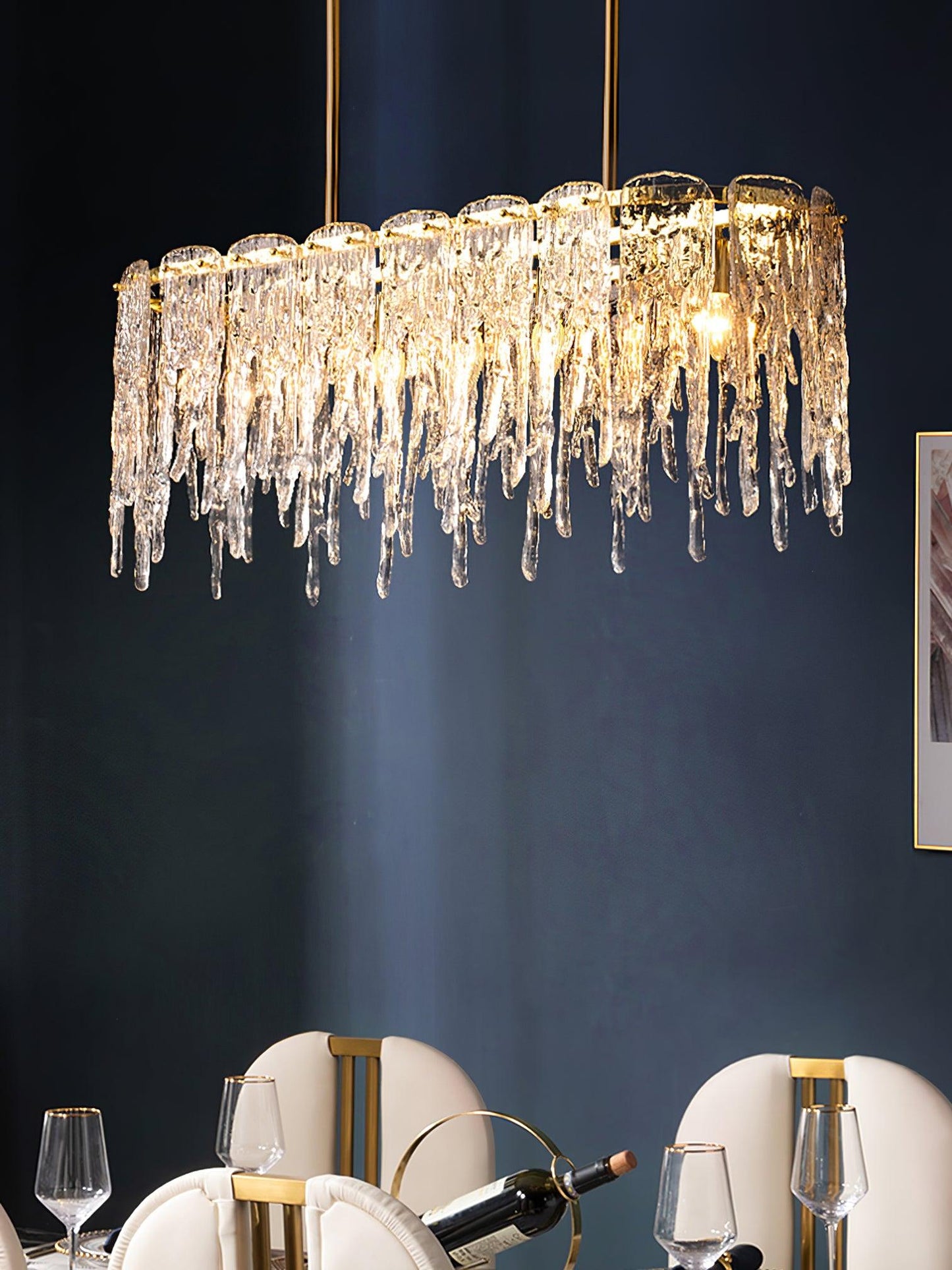 Rectangular Icicle Glass Chandelier - YIOSI