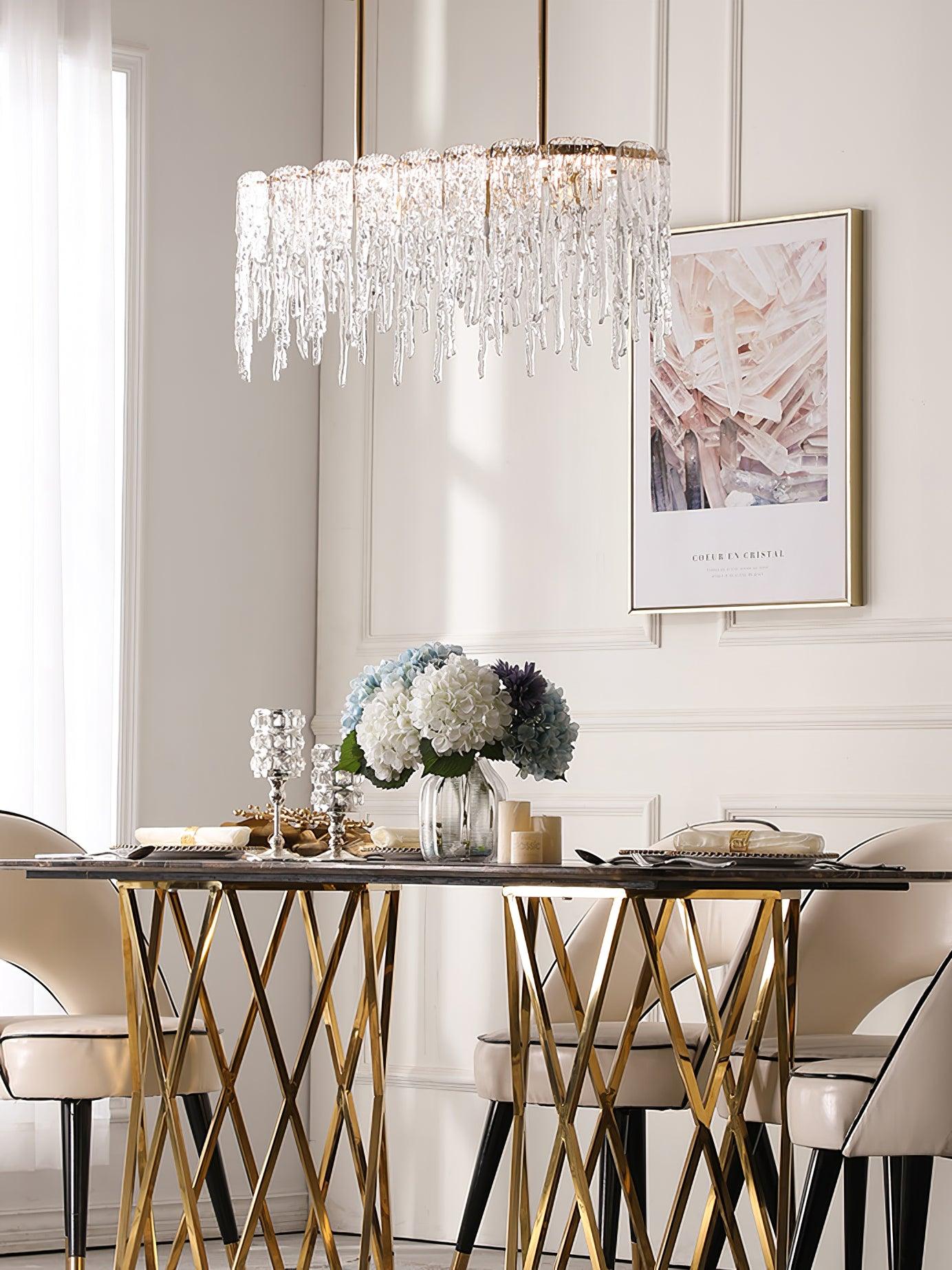 Rectangular Icicle Glass Chandelier - YIOSI