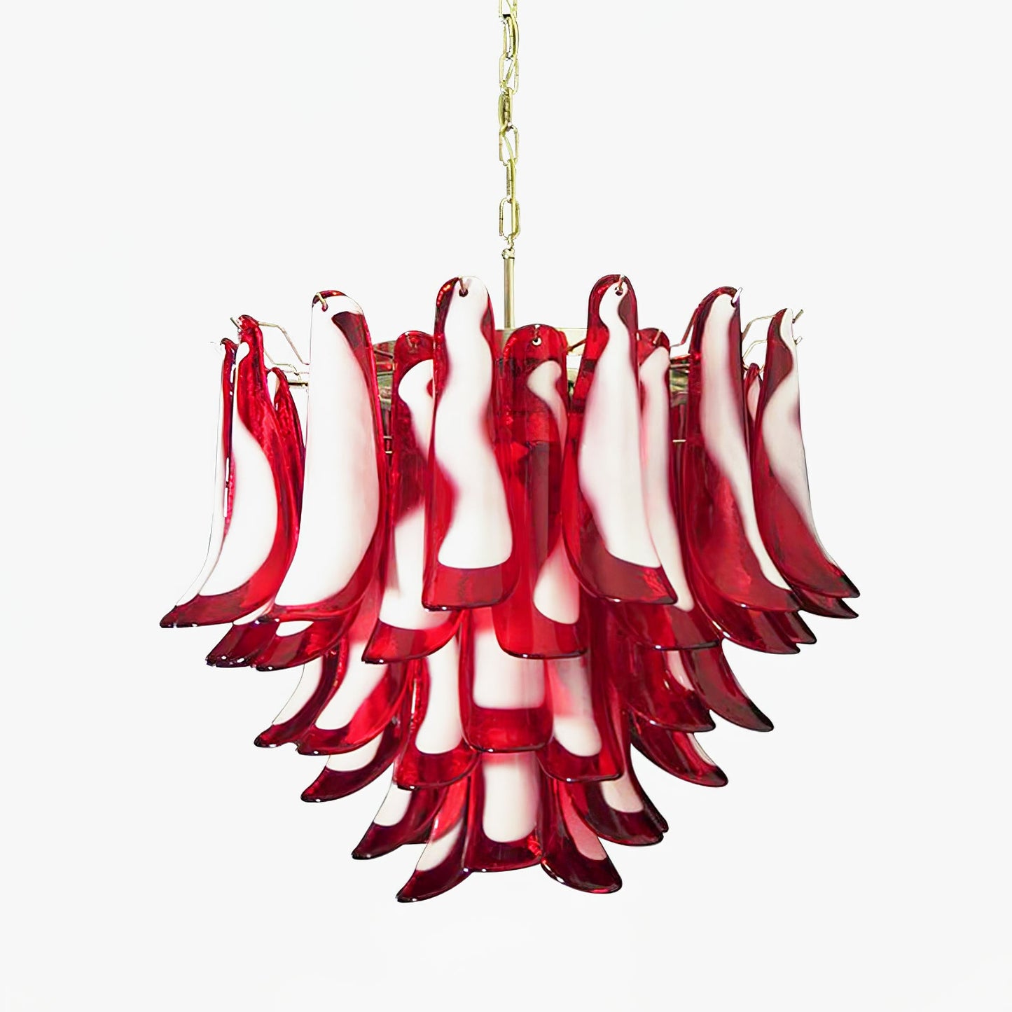 Red Glass Murano Petals Chandelier - YIOSI