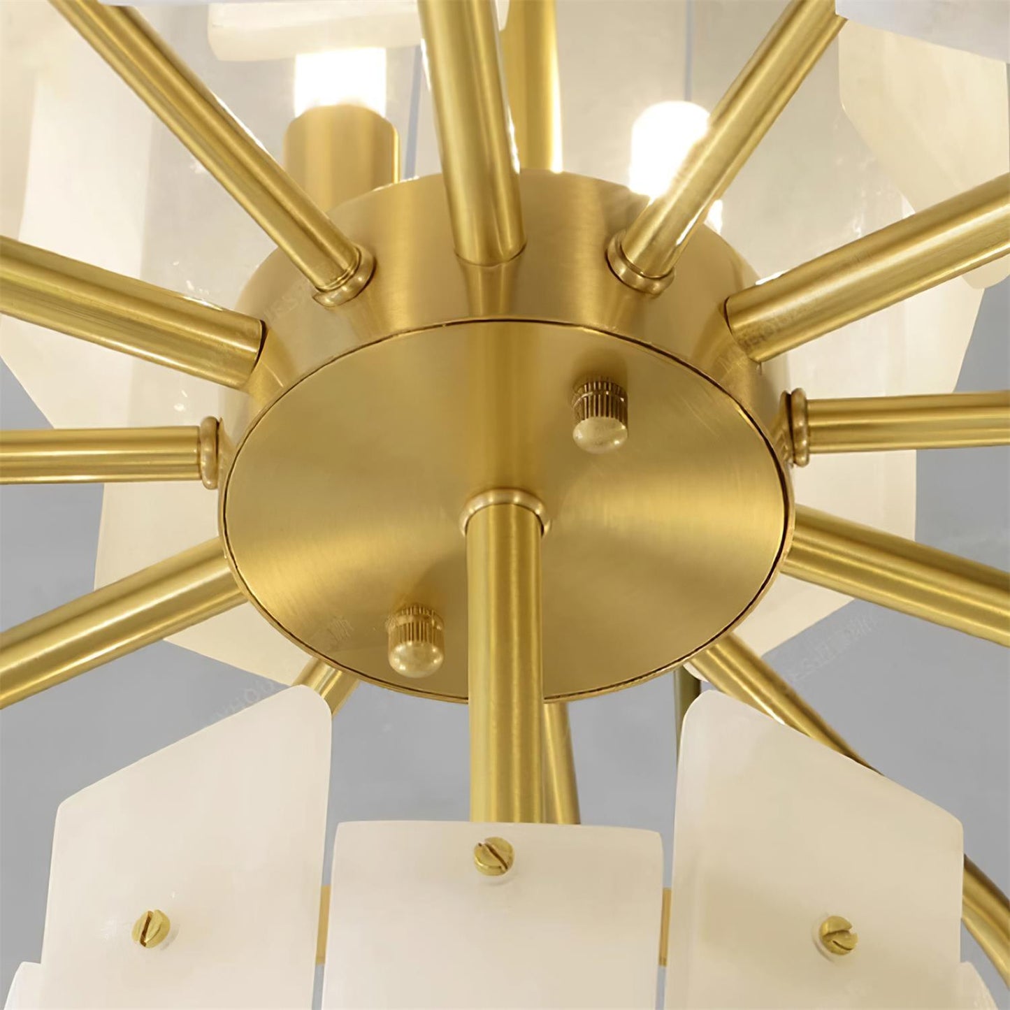 Regina Alabaster Chandelier – Elegant Brass & White Alabaster Light Fixture